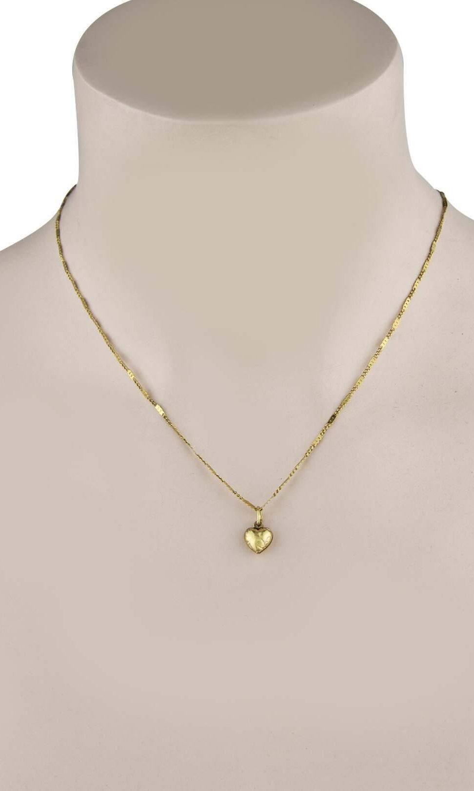 1928 Jewelry Small Puffed Floral Heart Pendant Necklace 15"