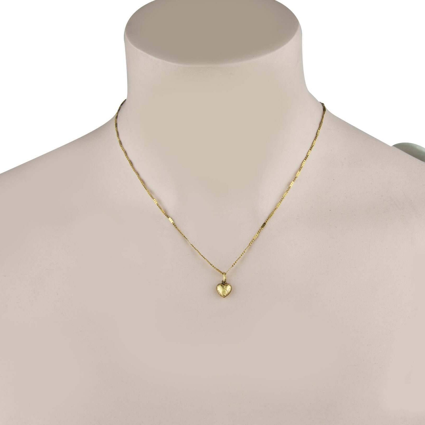 1928 Jewelry Small Puffed Floral Heart Pendant Necklace 15"