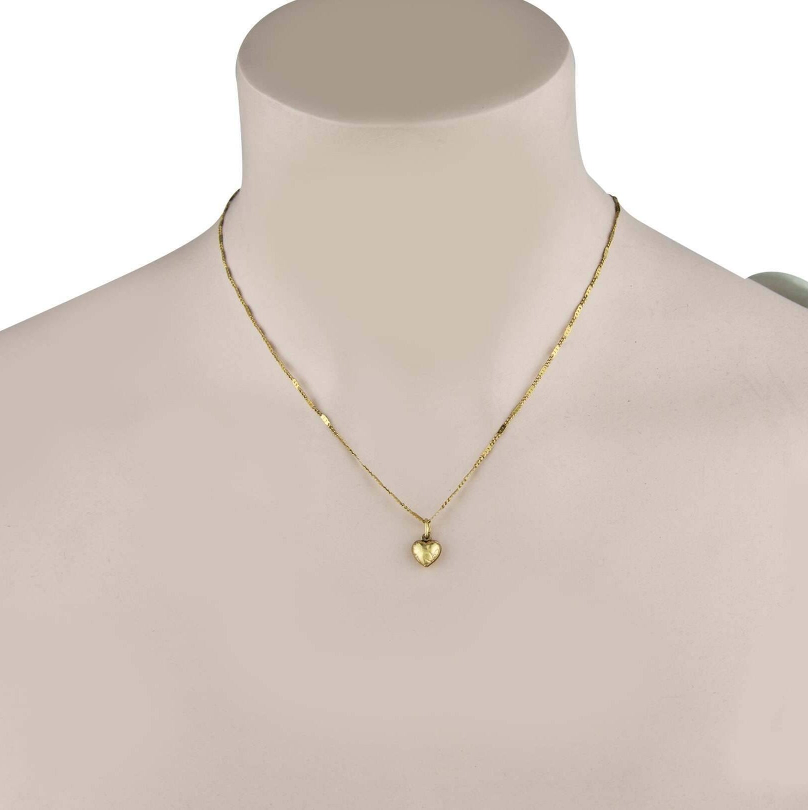 1928 Jewelry Small Puffed Floral Heart Pendant Necklace 15"