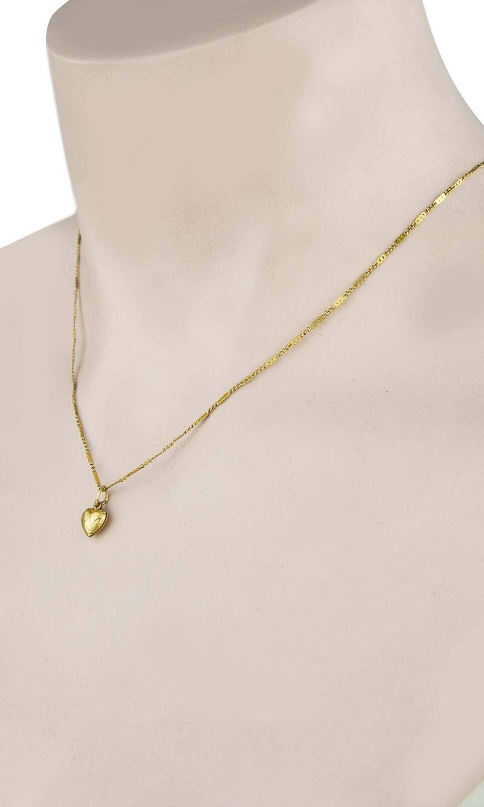 1928 Jewelry Small Puffed Floral Heart Pendant Necklace 15"