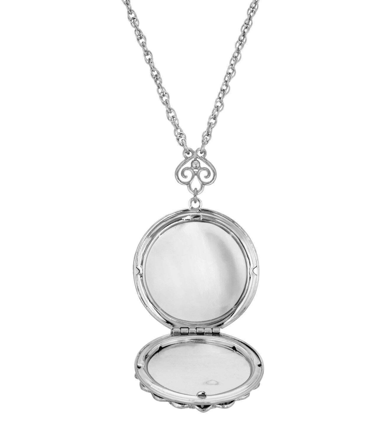 1928 Jewelry Sol Crystal Round Locket Necklace 30"