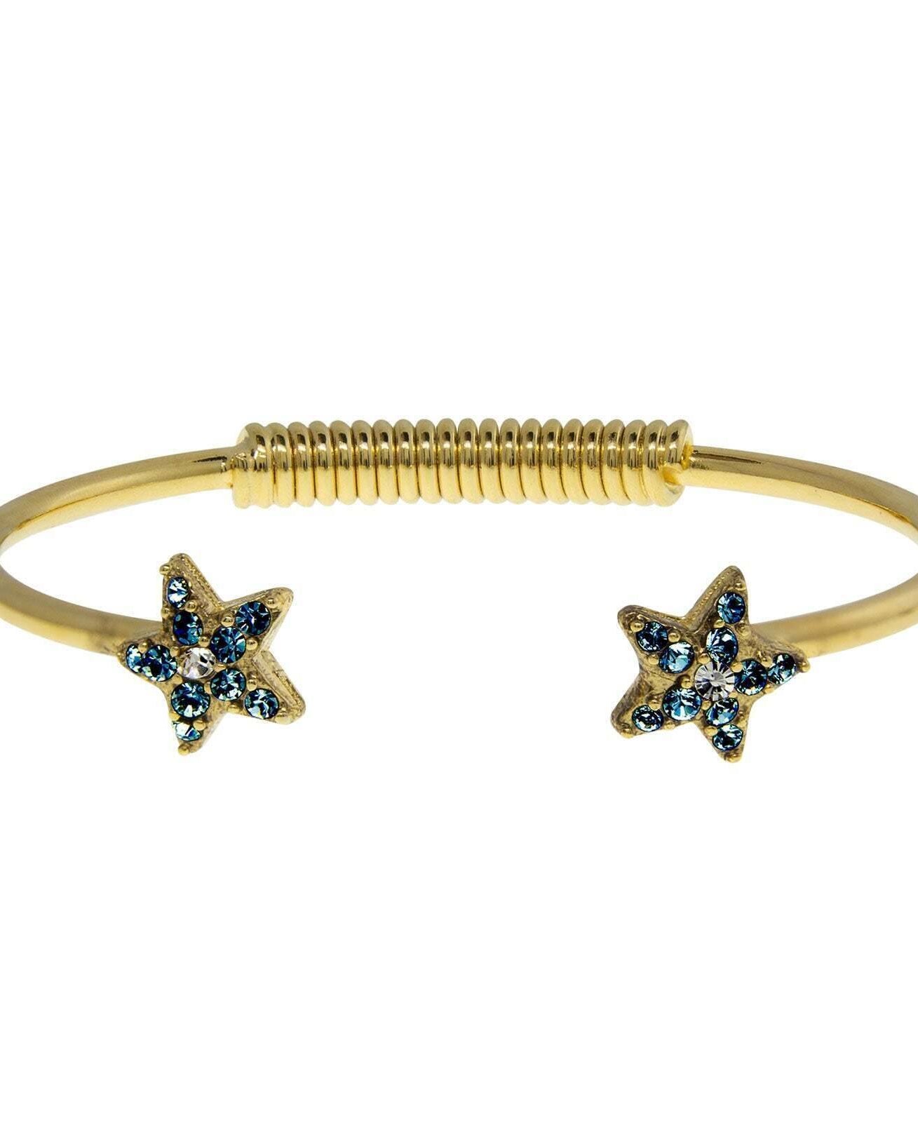 1928 Jewelry Gold Austrian Crystal Star Spring Bracelet