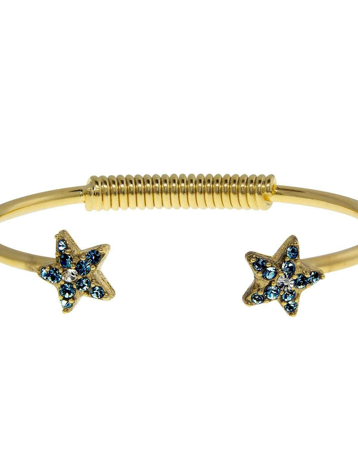 1928 Jewelry Gold Austrian Crystal Star Spring Bracelet