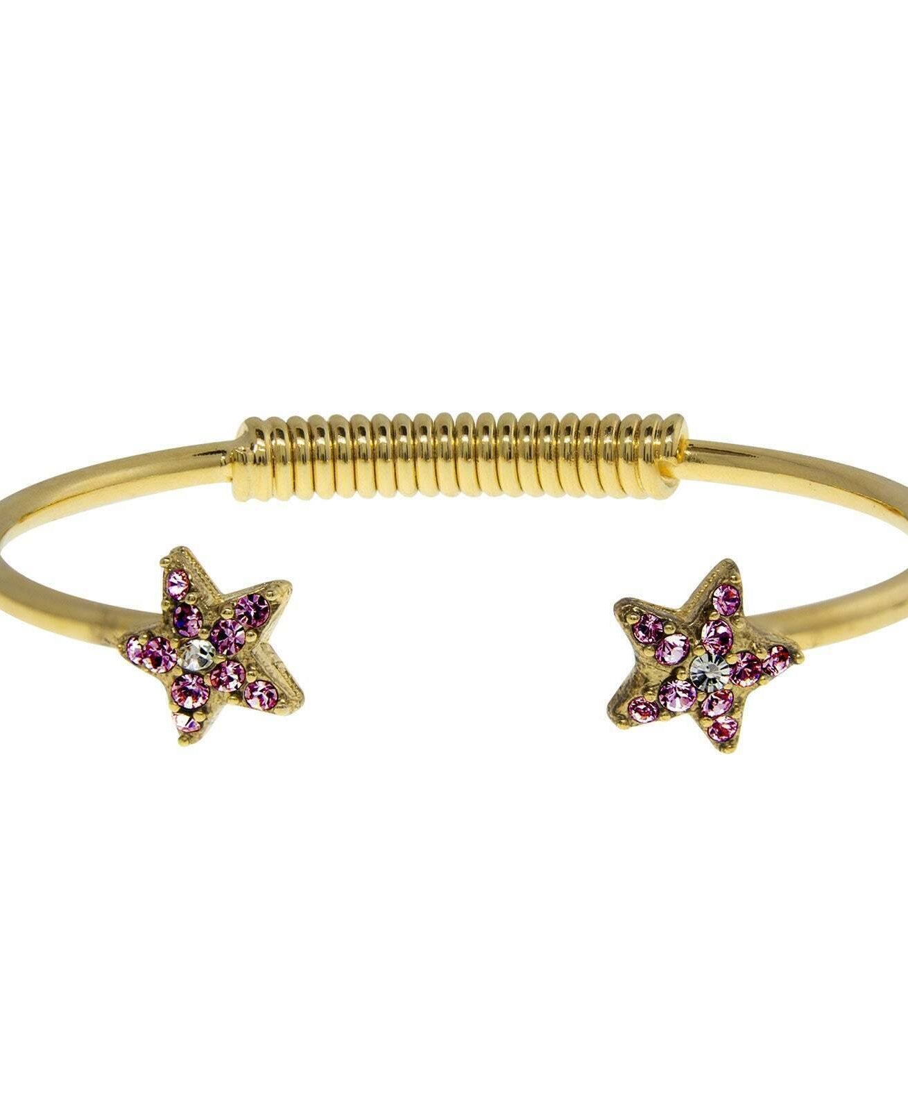 1928 Jewelry Gold Austrian Crystal Star Spring Bracelet