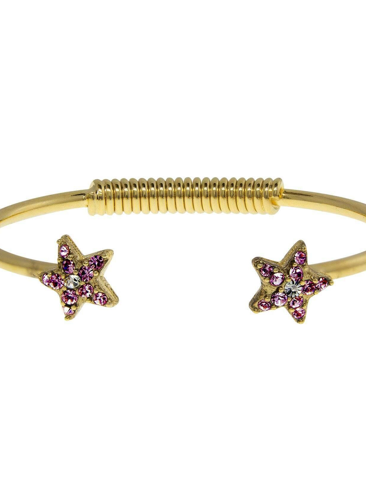 1928 Jewelry Gold Austrian Crystal Star Spring Bracelet