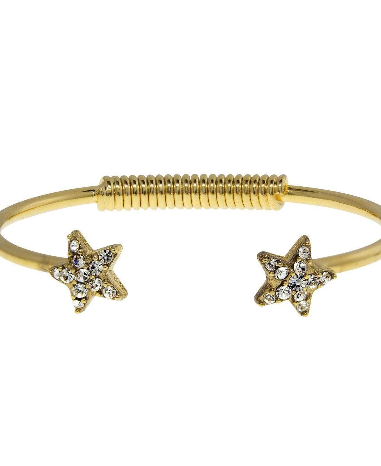 1928 Jewelry Gold Austrian Crystal Star Spring Bracelet