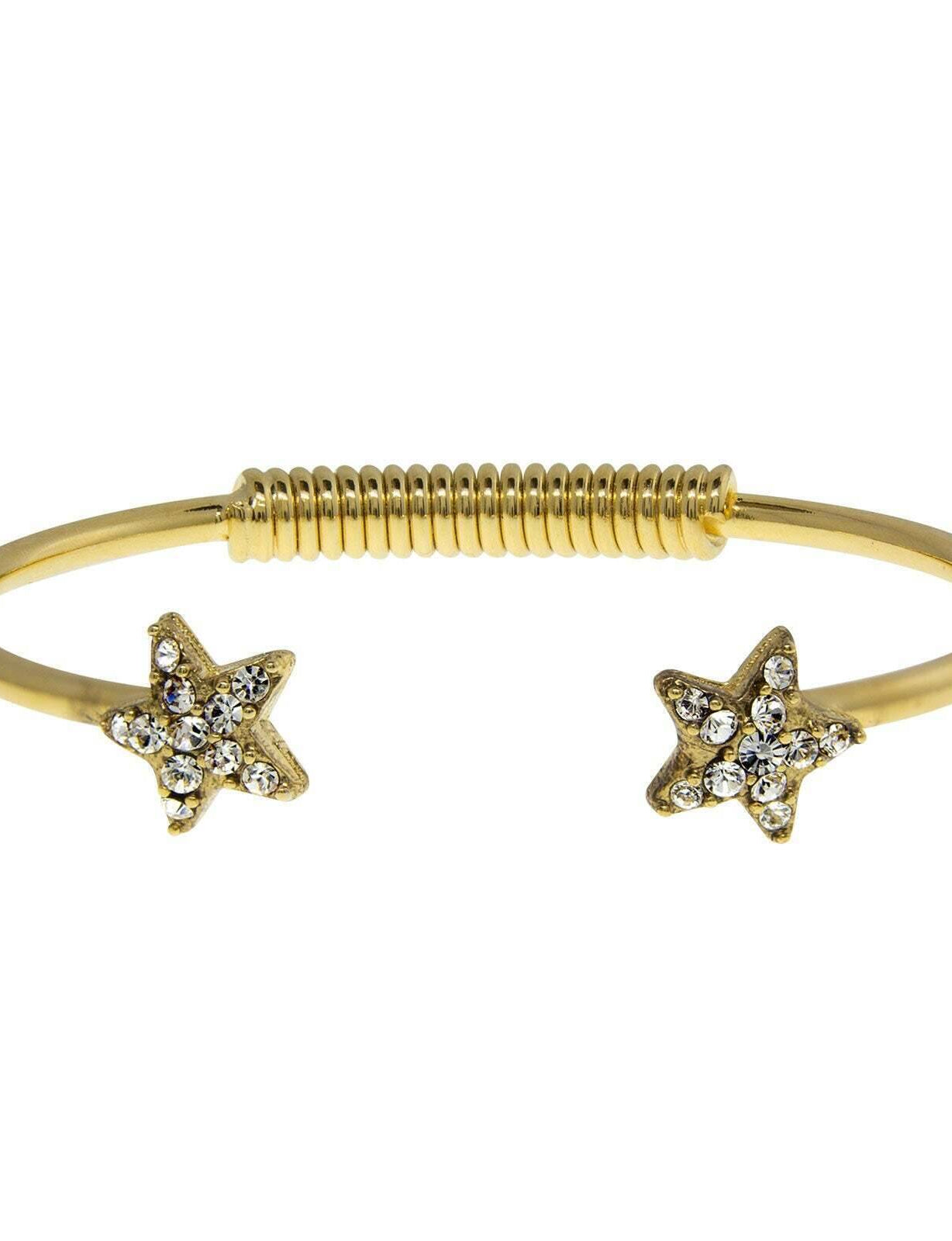 1928 Jewelry Gold Austrian Crystal Star Spring Bracelet