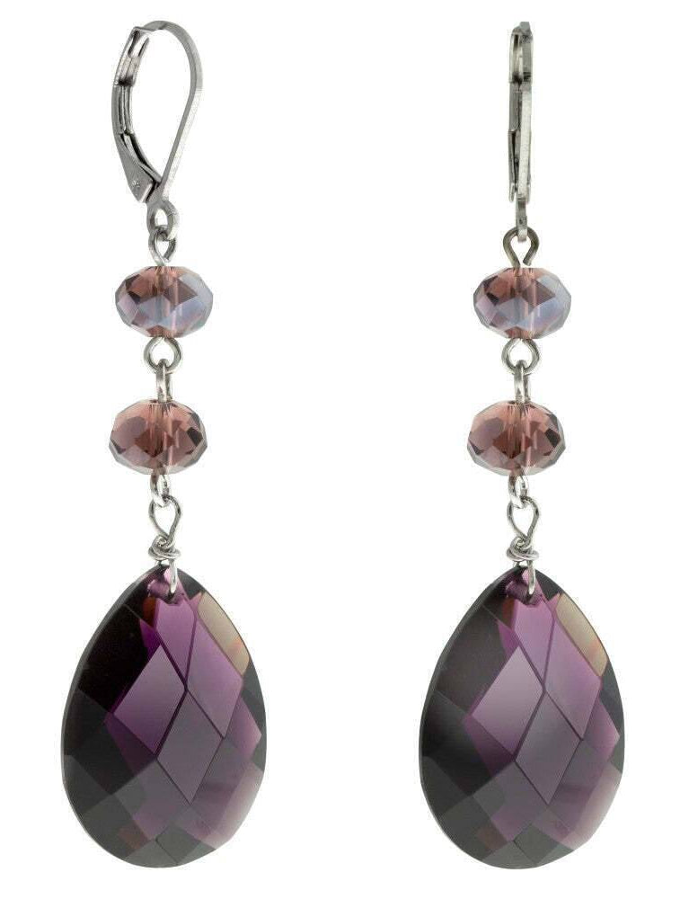 1928 Jewelry Light Rose Briolette Crystal & Beads Drop Earrings