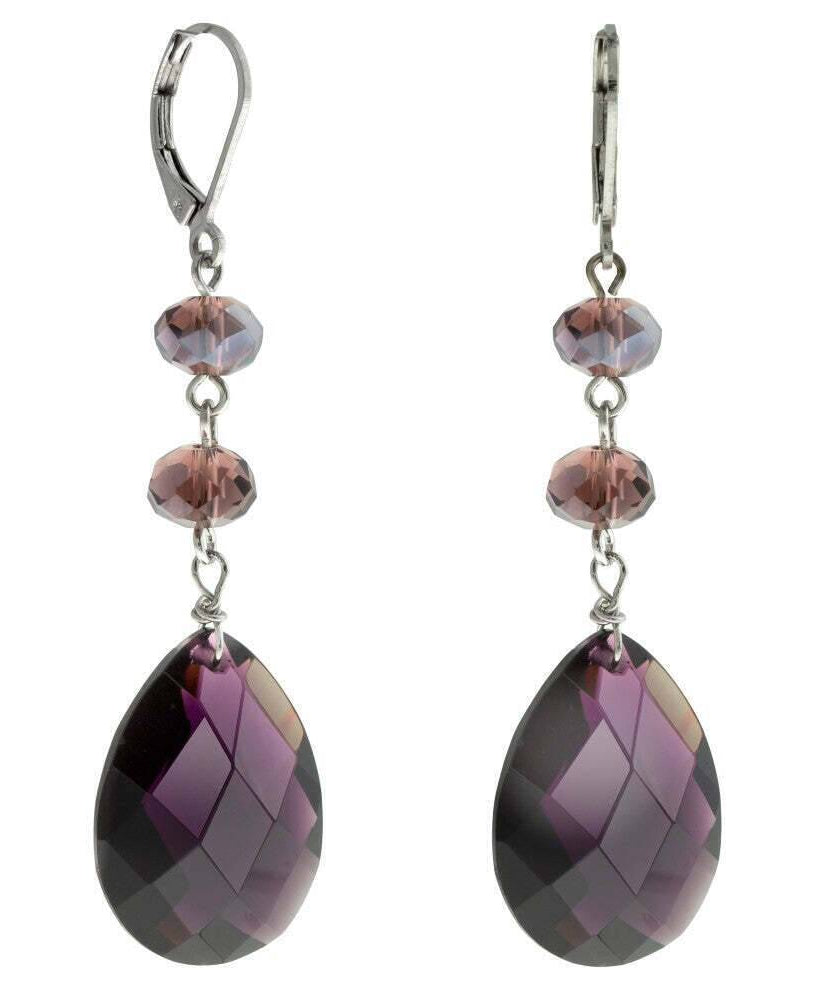 1928 Jewelry Light Rose Briolette Crystal & Beads Drop Earrings