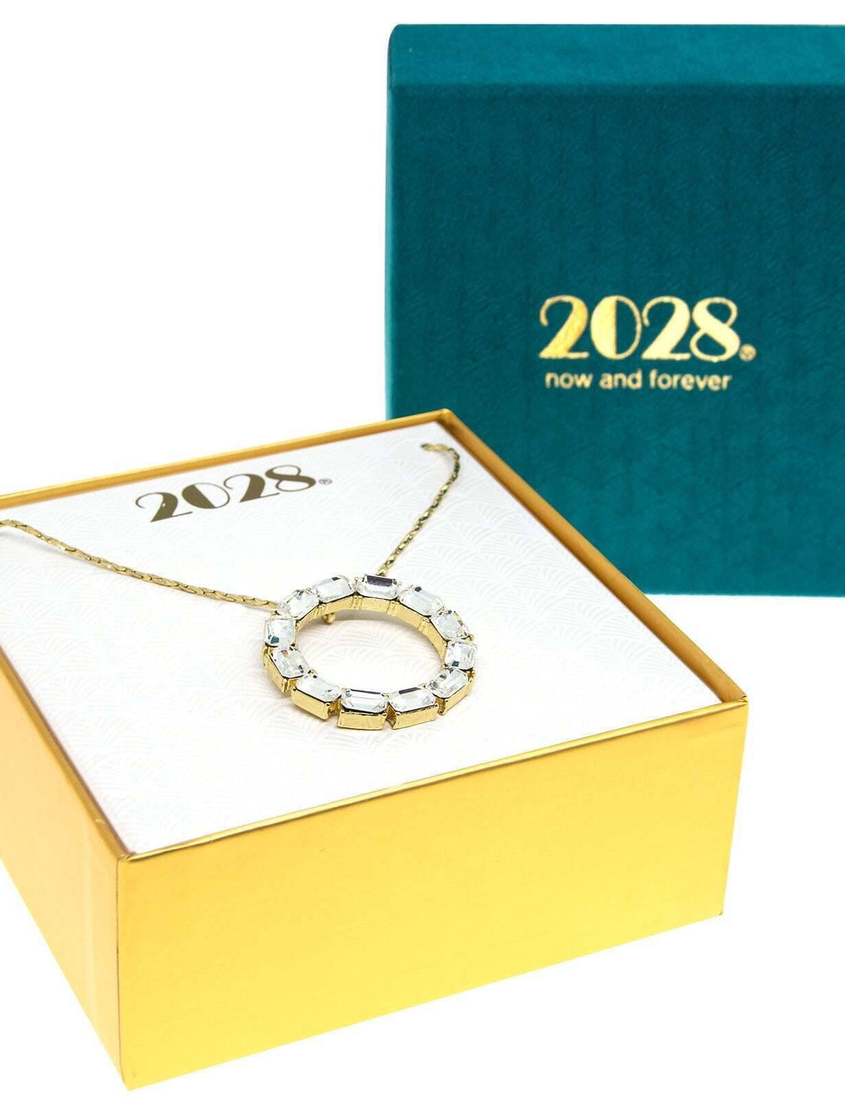 1928 Jewelry Pendant Necklace With Austrian Crystal 18"