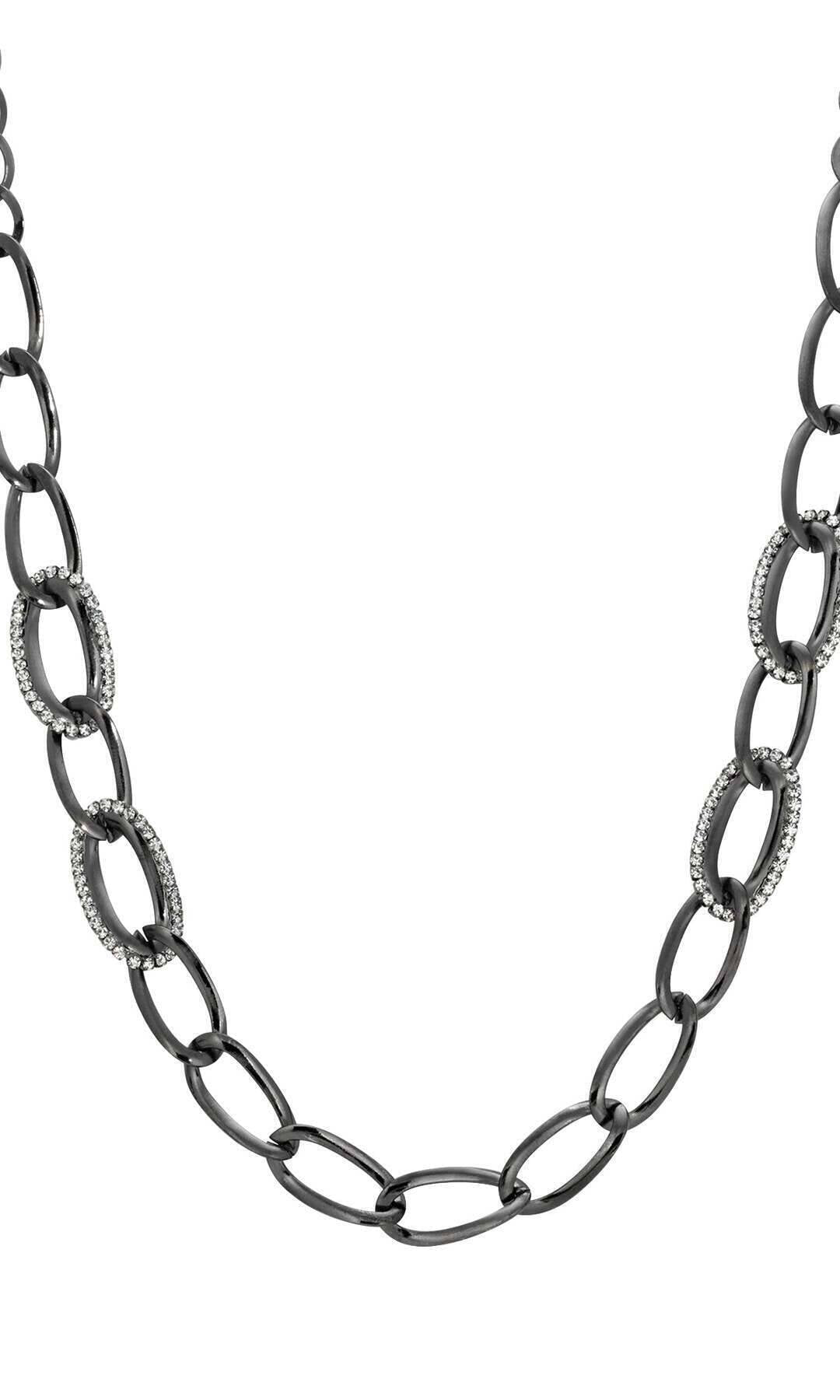 1928 Jewelry Classic Oval Link Crystal Accent Necklace 32"