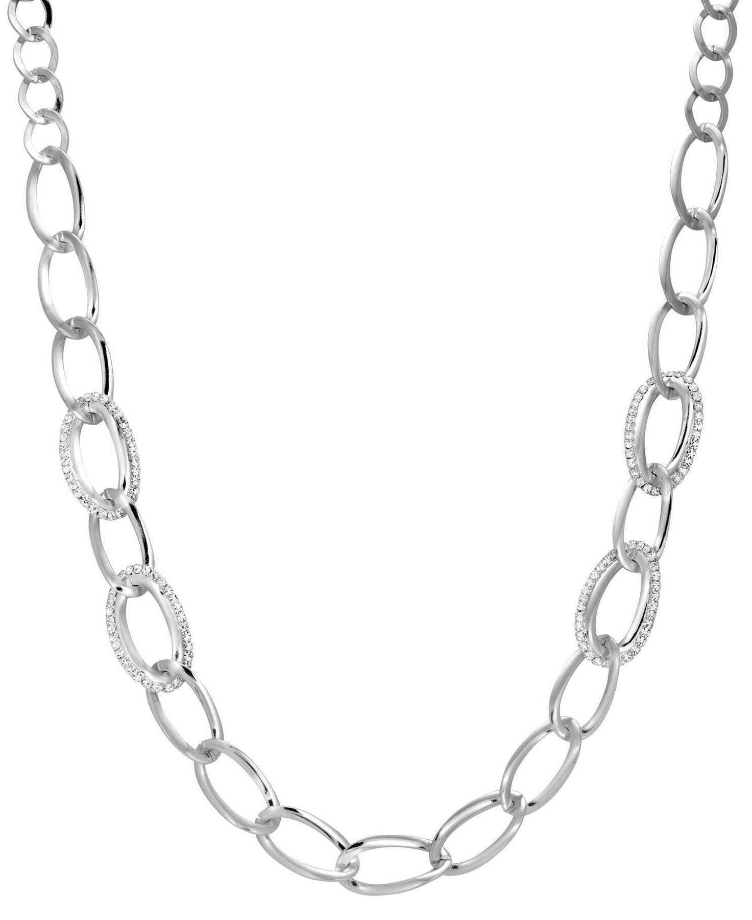 1928 Jewelry Classic Oval Link Crystal Accent Necklace 32"