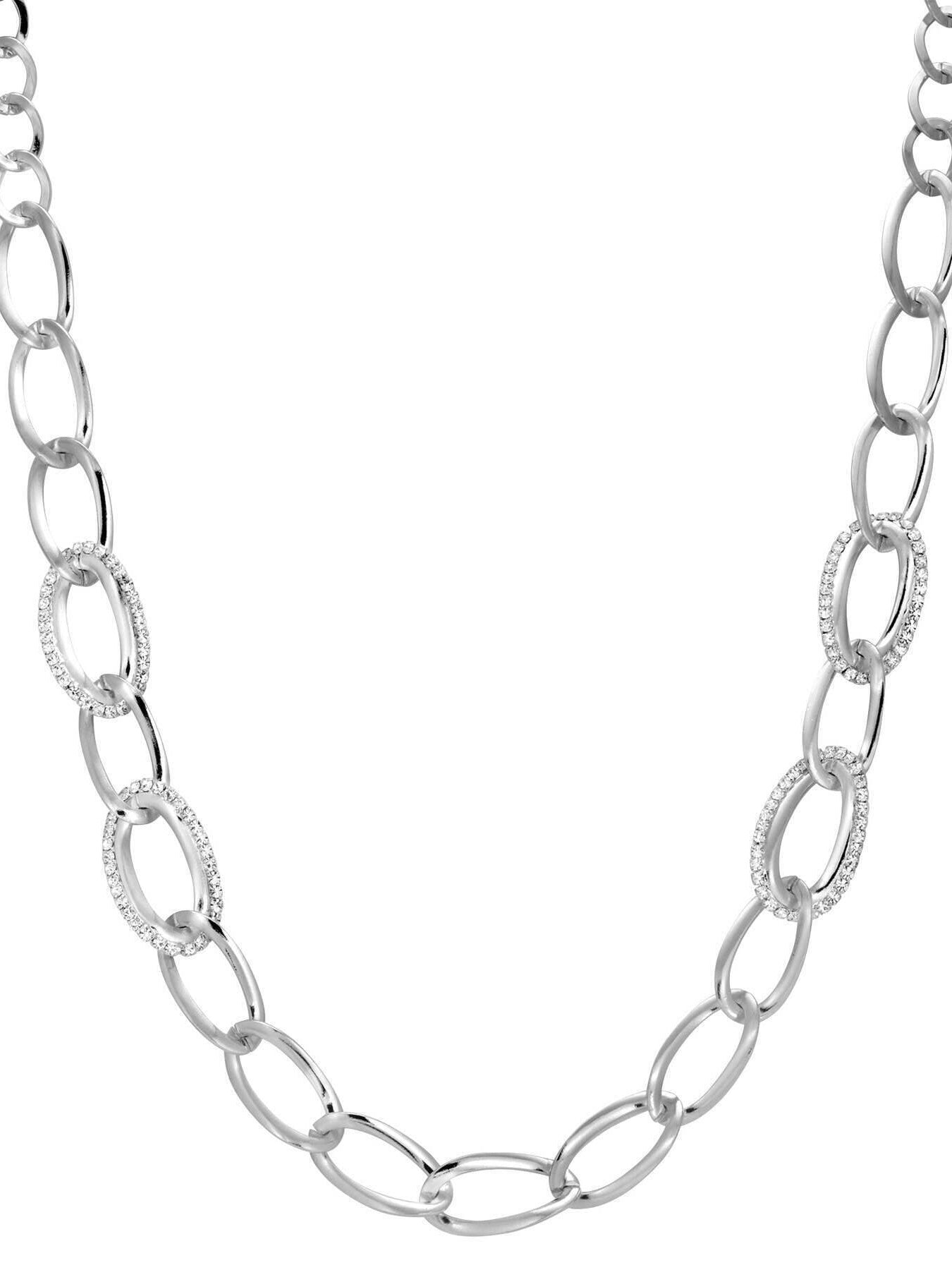 1928 Jewelry Classic Oval Link Crystal Accent Necklace 32"