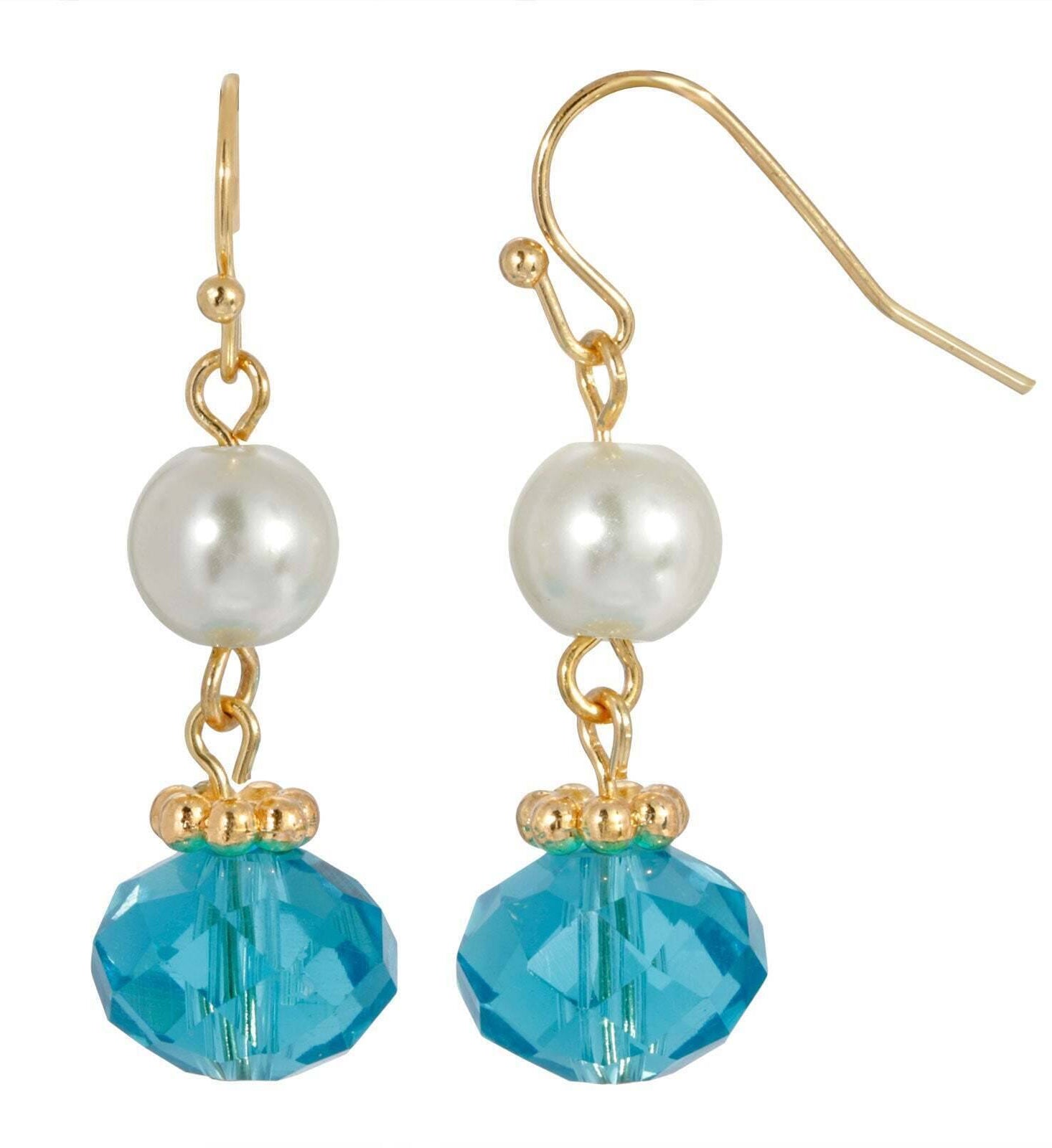1928 Jewelry Faux Pearl & Bead Drop Earrings