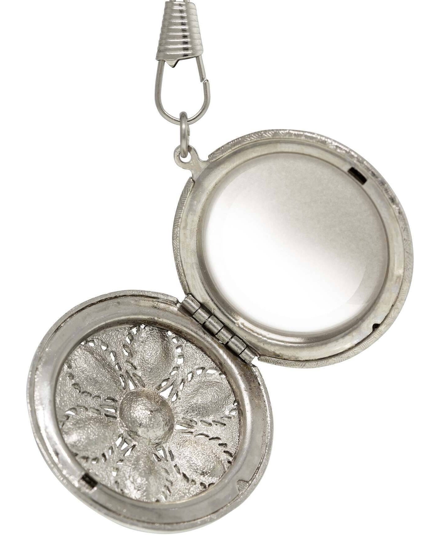 1928 Jewelry Patriotic Red White and Blue Crystal Locket Necklace 28"