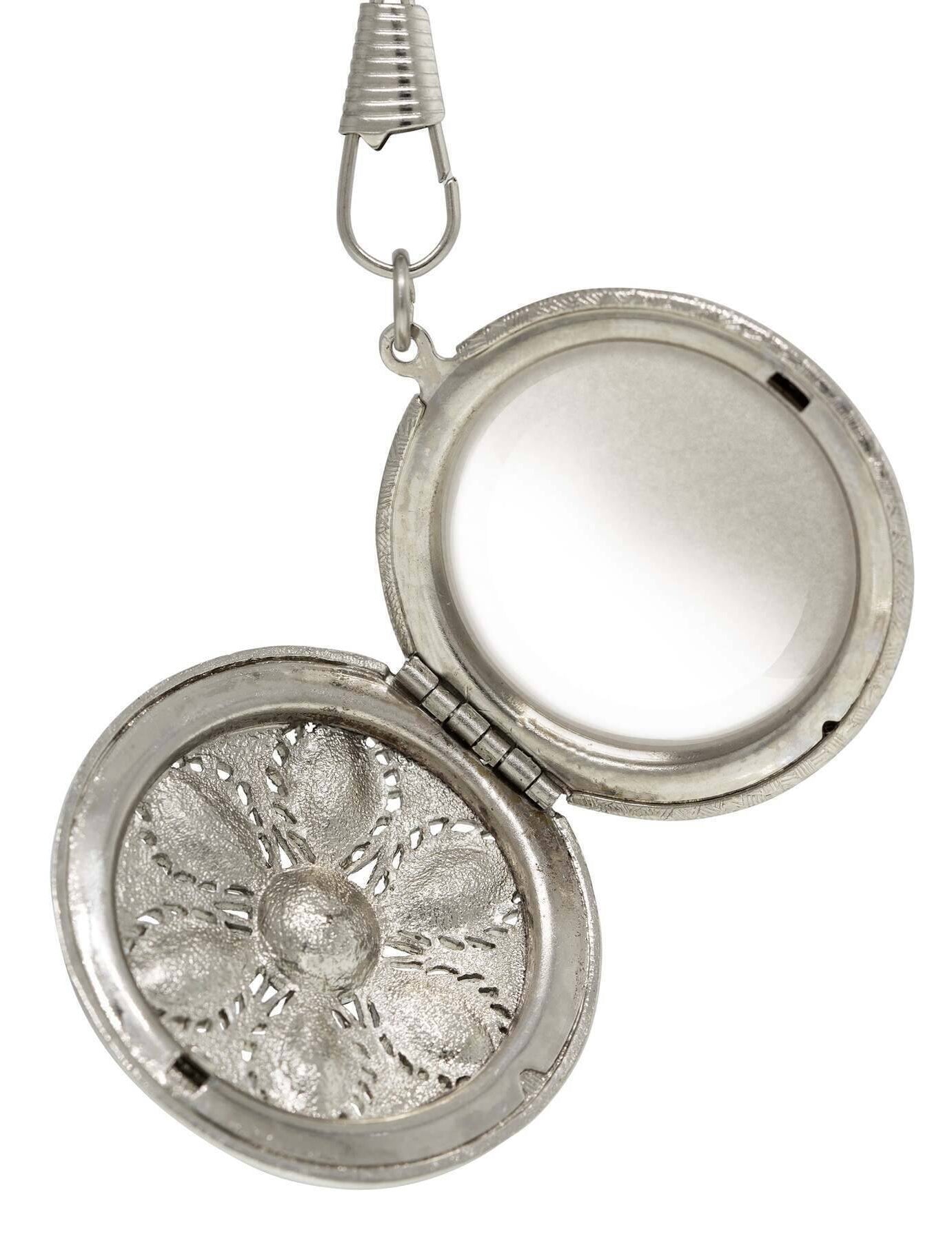 1928 Jewelry Patriotic Red White and Blue Crystal Locket Necklace 28"