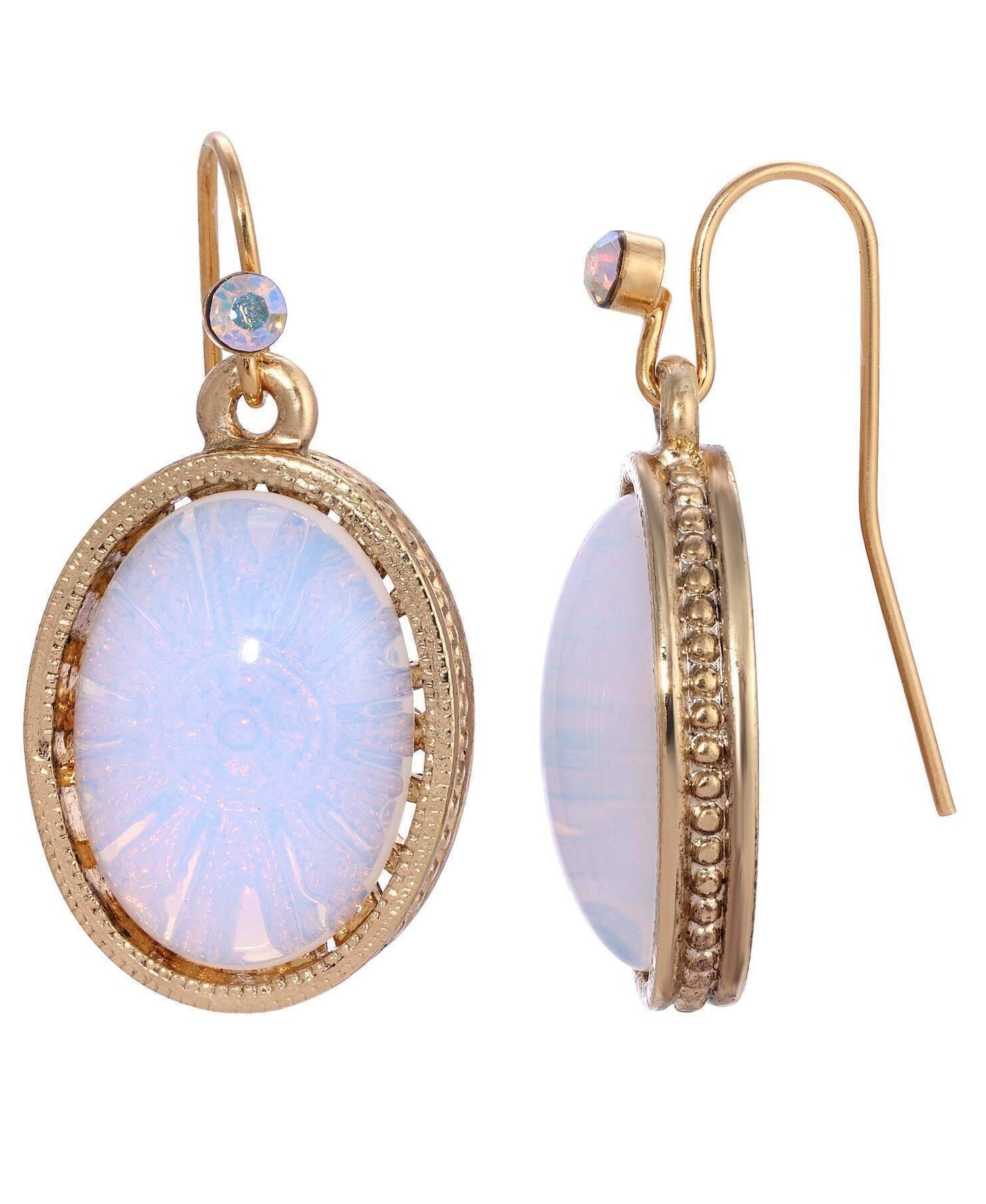 1928 Jewelry Flower Burst German Glass Drop Earrings