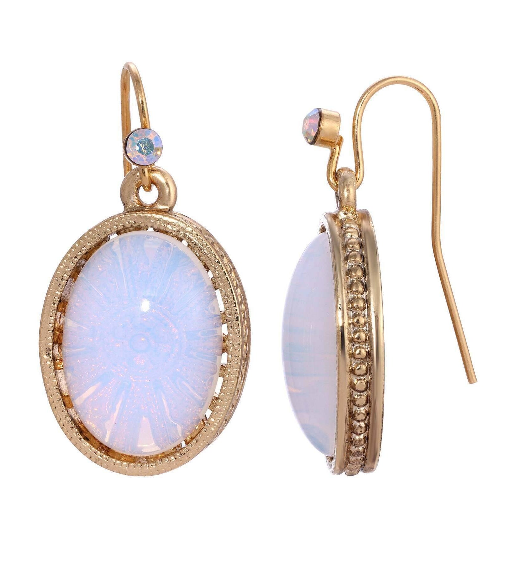 1928 Jewelry Flower Burst German Glass Drop Earrings