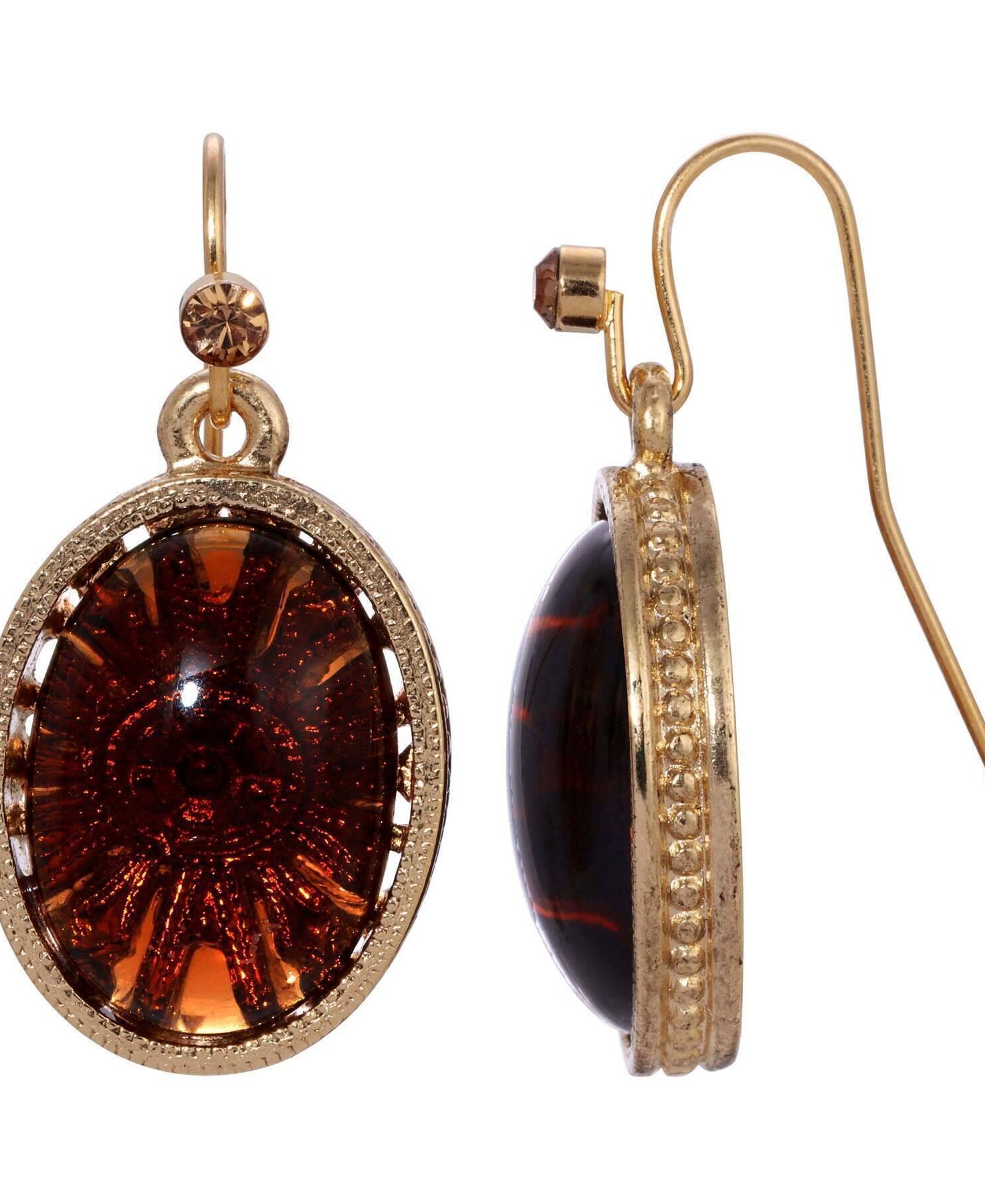 1928 Jewelry Flower Burst German Glass Drop Earrings