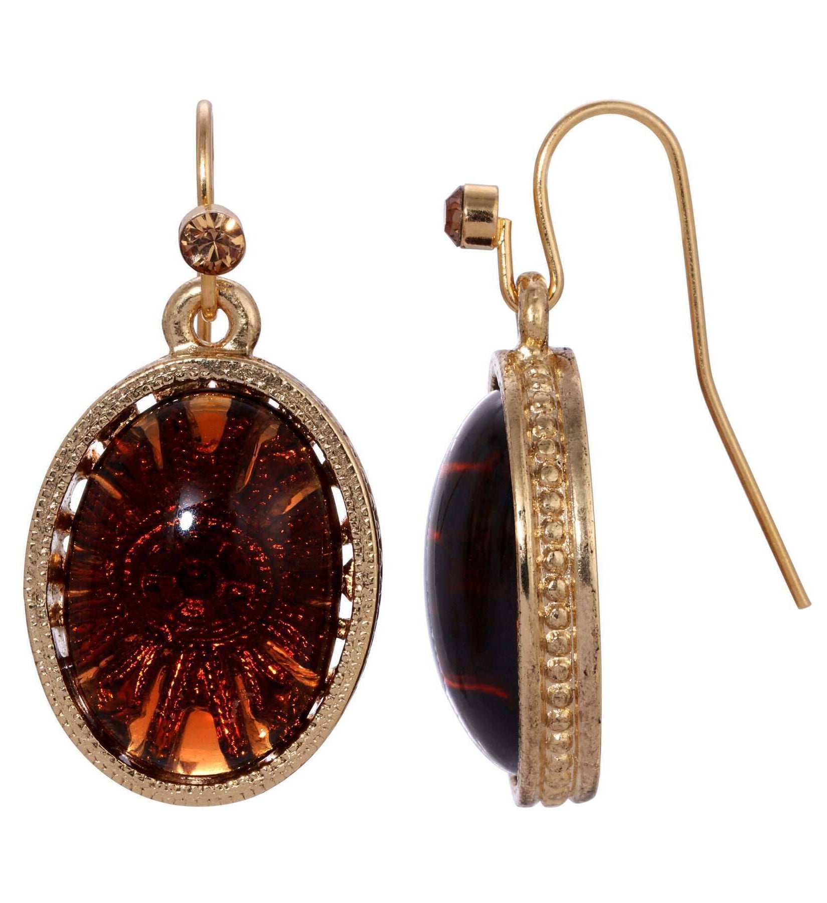 1928 Jewelry Flower Burst German Glass Drop Earrings