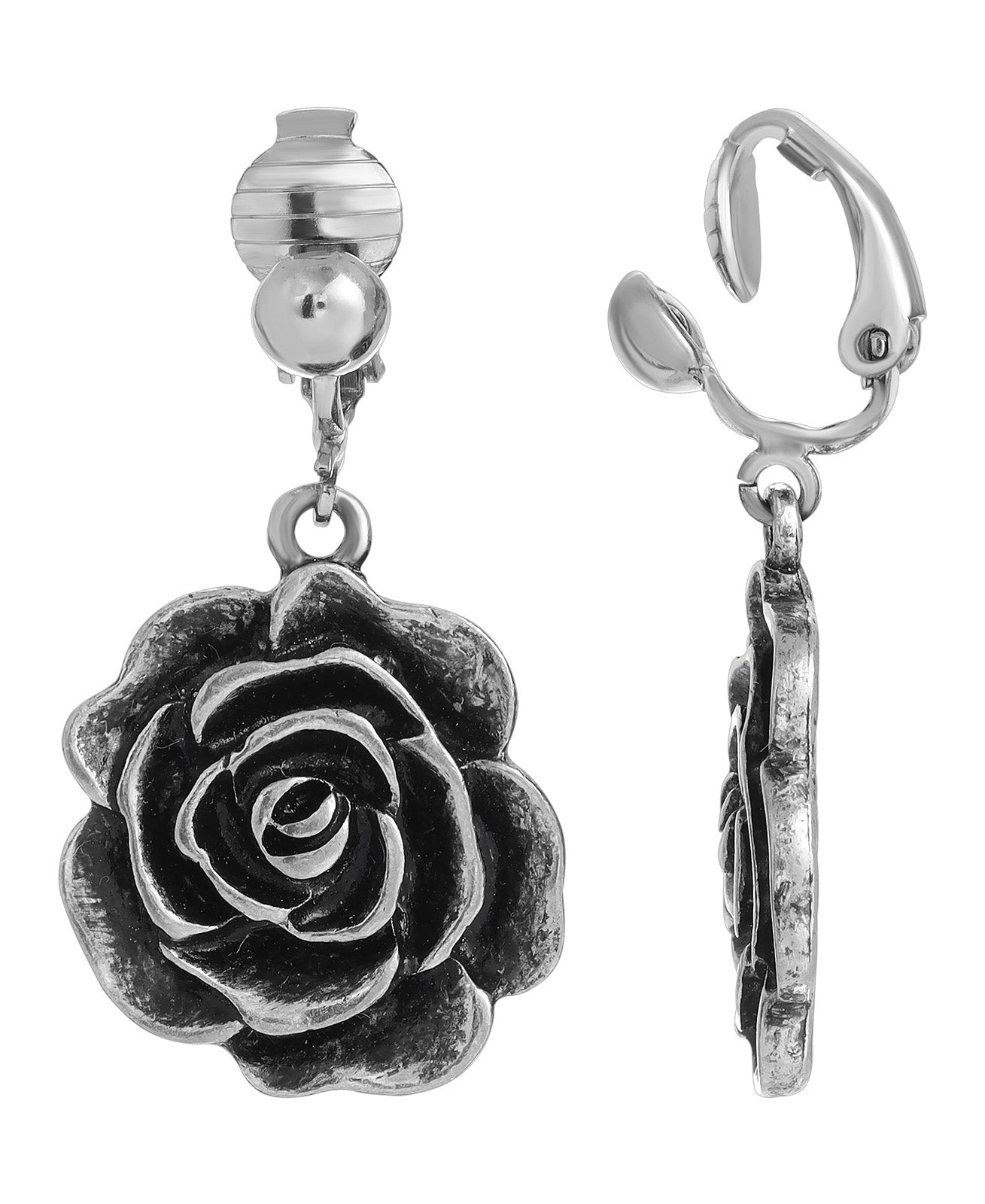 1928 Jewelry Rose Clip On Earrings