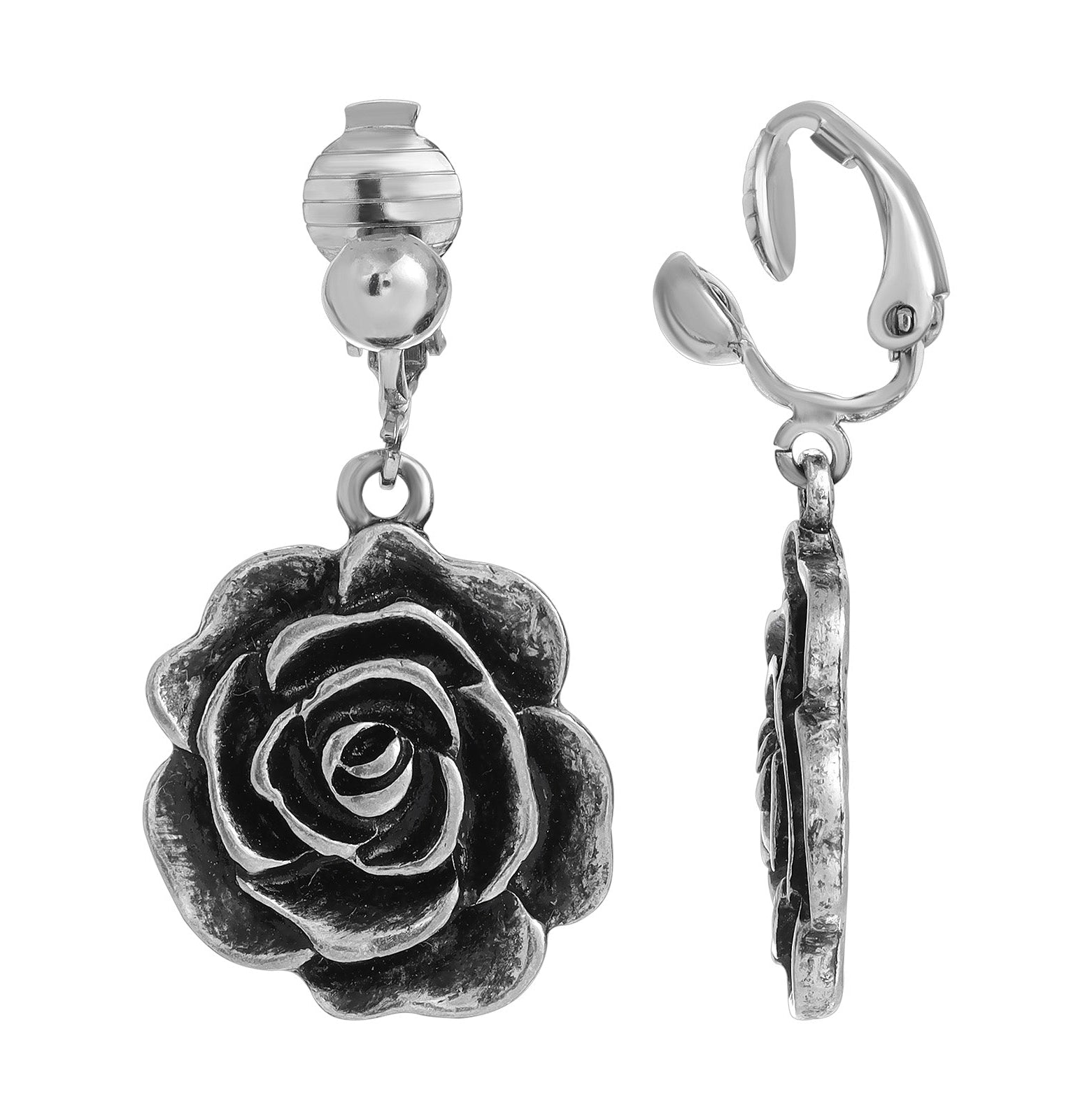 1928 Jewelry Rose Clip On Earrings