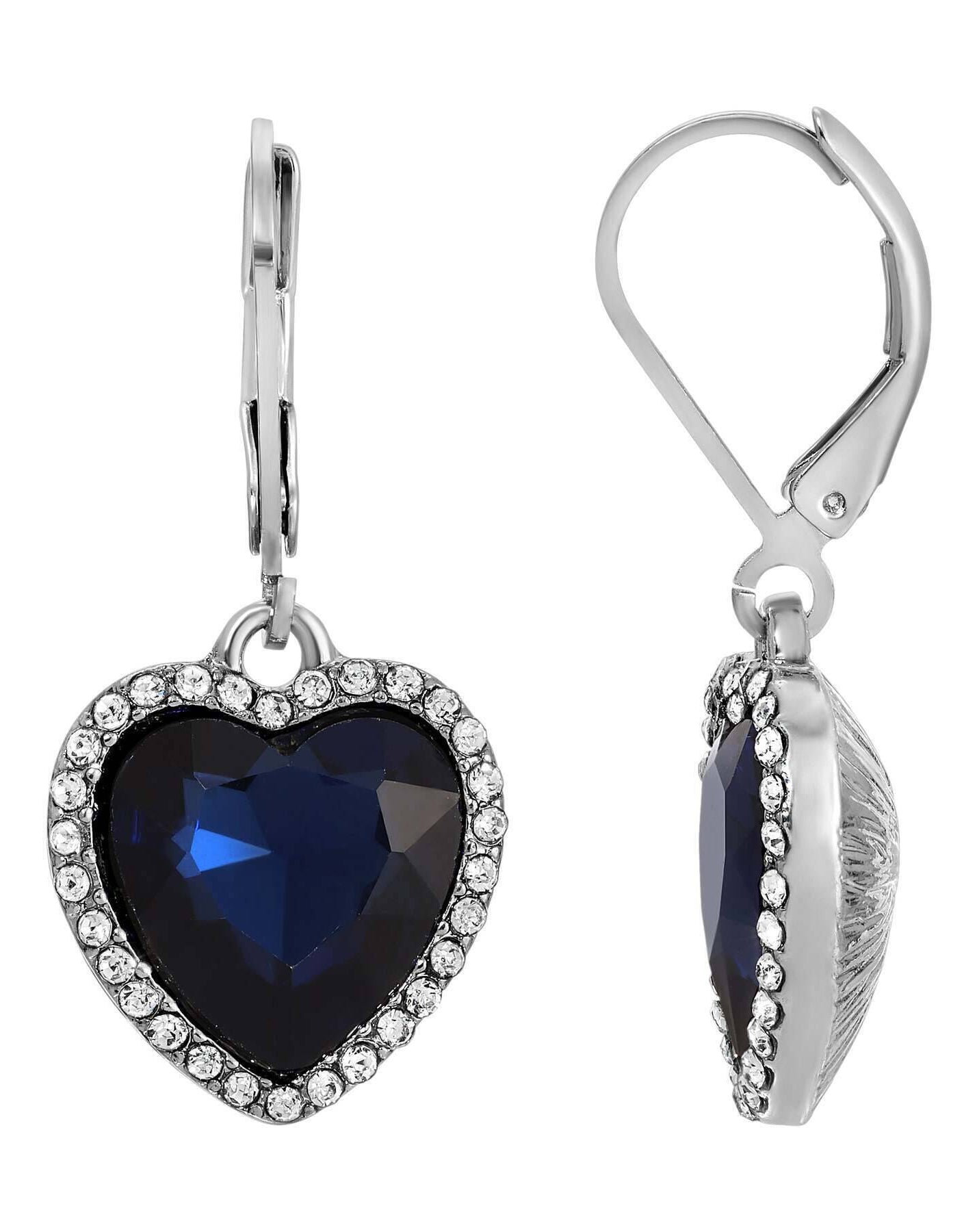 Regency Stone Heart Crystal Drop Earrings