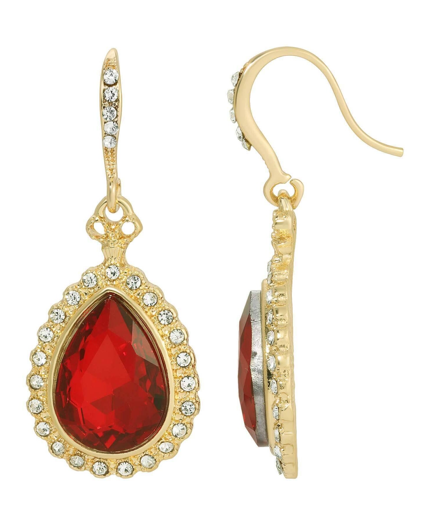 Regency Stone Teardrop Crystal Drop Earrings