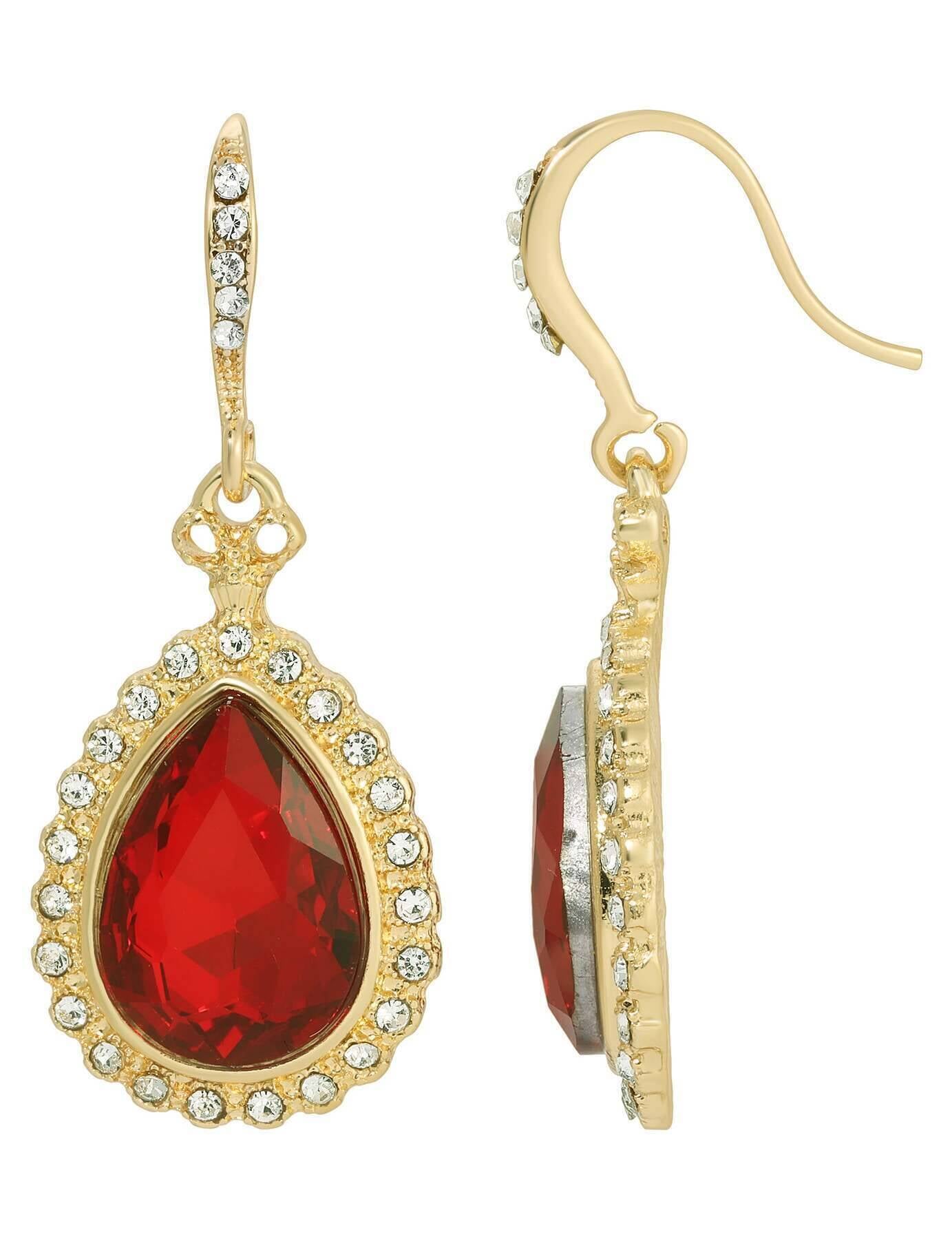 Regency Stone Teardrop Crystal Drop Earrings