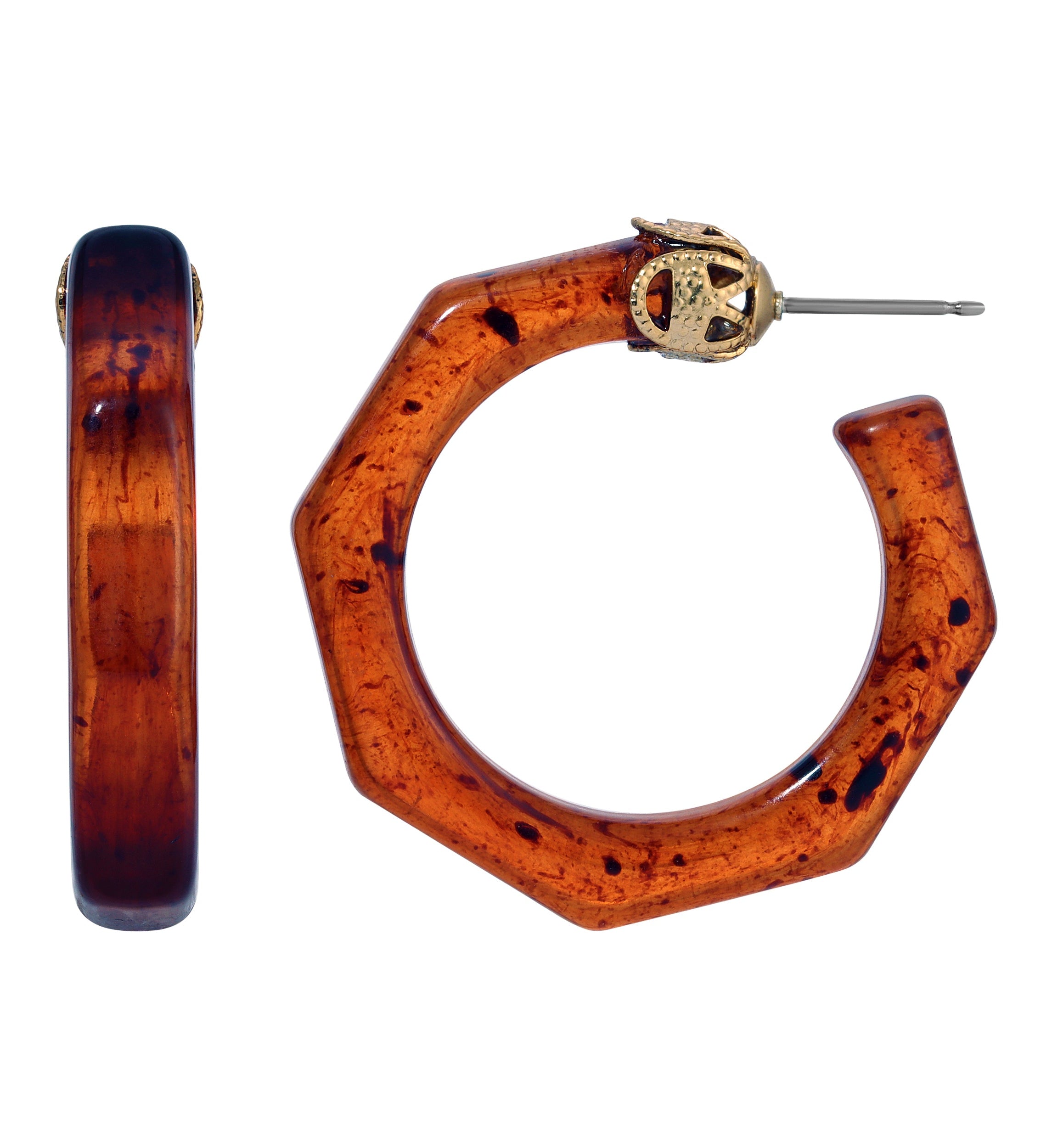 1928 Jewelry Tortoise Hoop Earrings