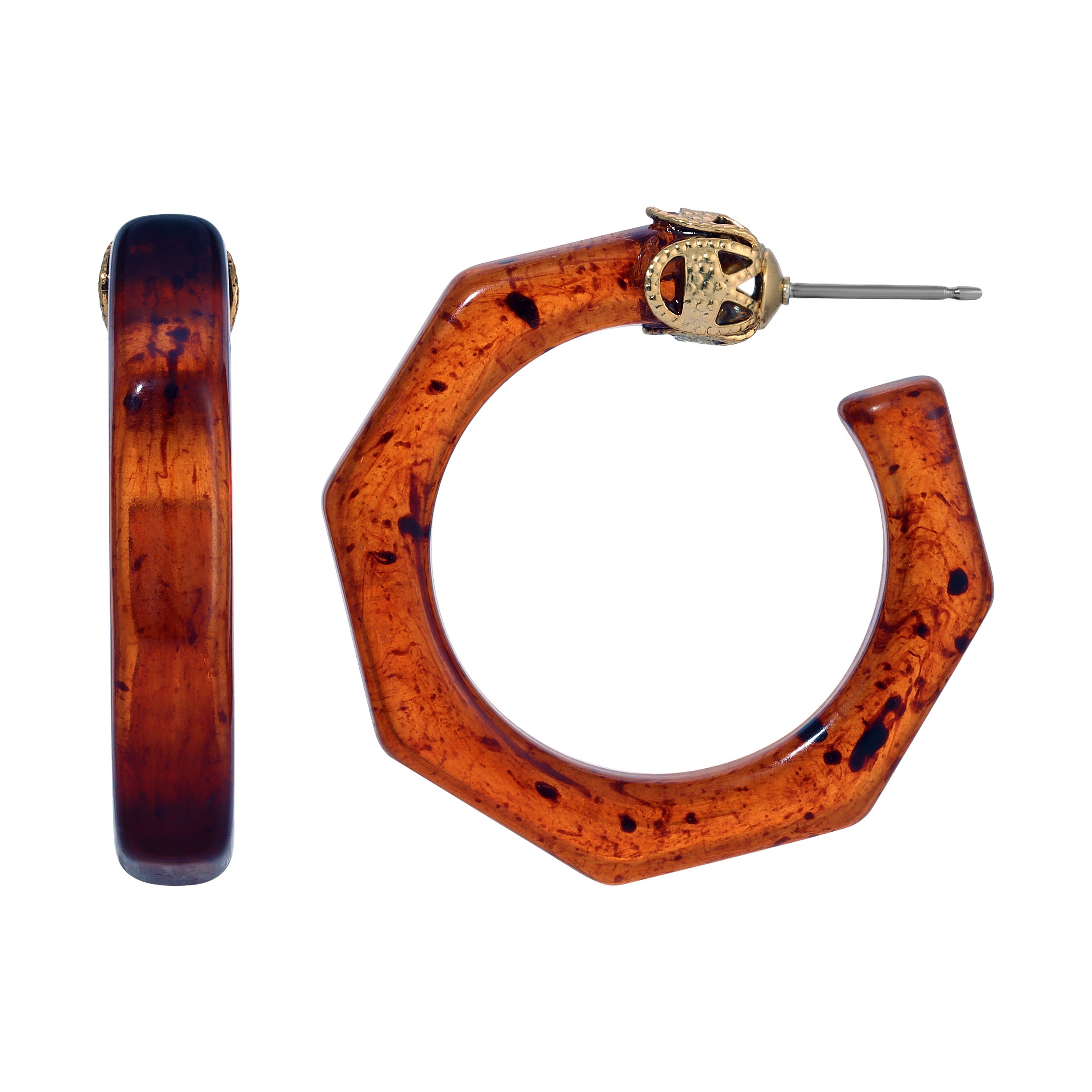 1928 Jewelry Tortoise Hoop Earrings