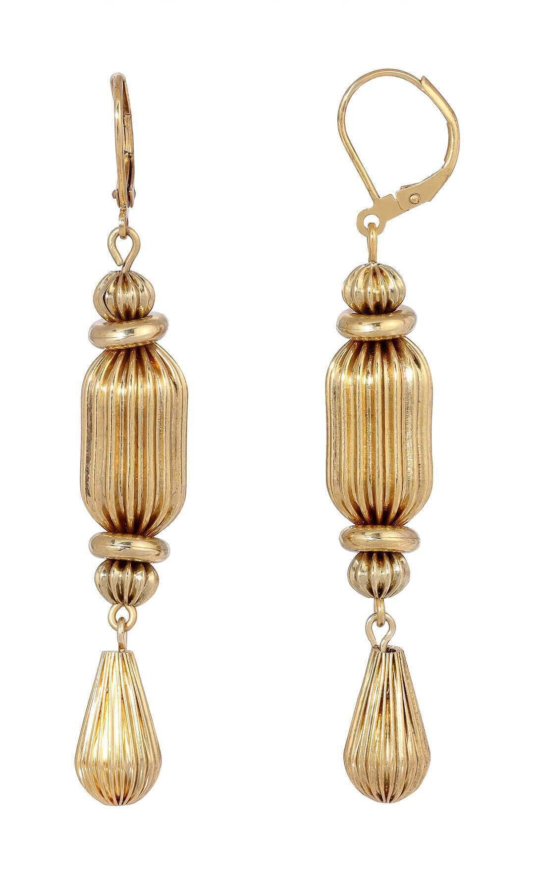 1928 Jewelry Gold Rondelle Glam Drop Dangling Earrings