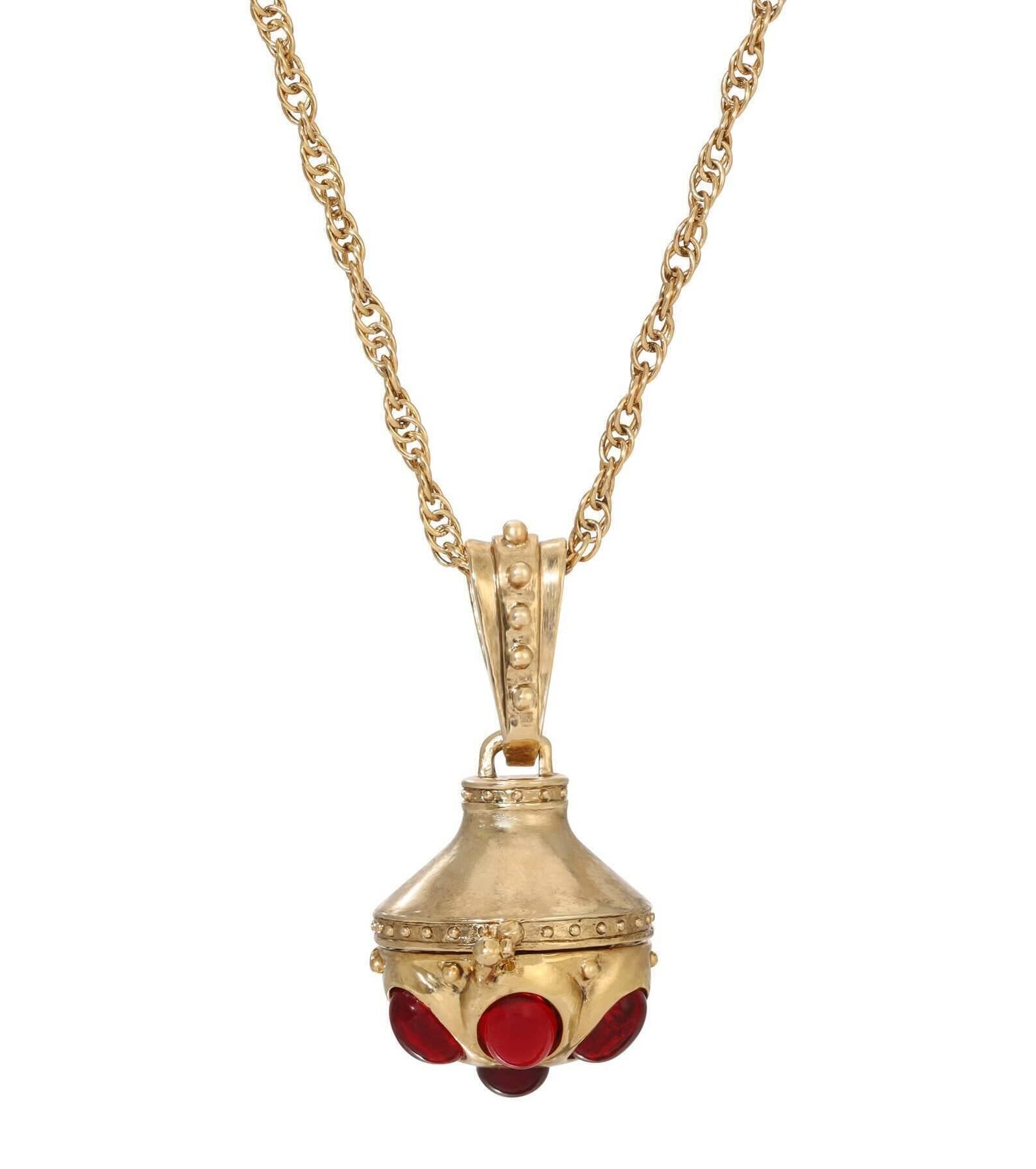 1928 Jewelry Borgia Garnet And Ruby Stone Locket Necklace 30"