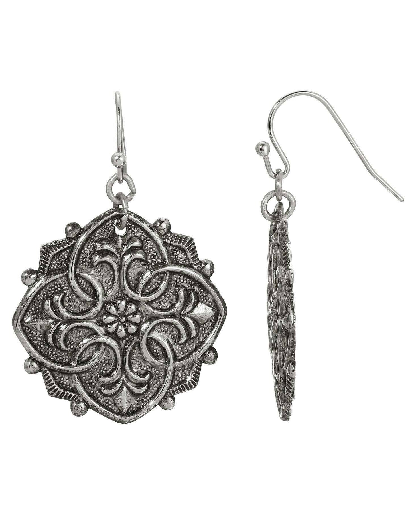 1928 Jewelry Domenica Antiqued Drop Earrings