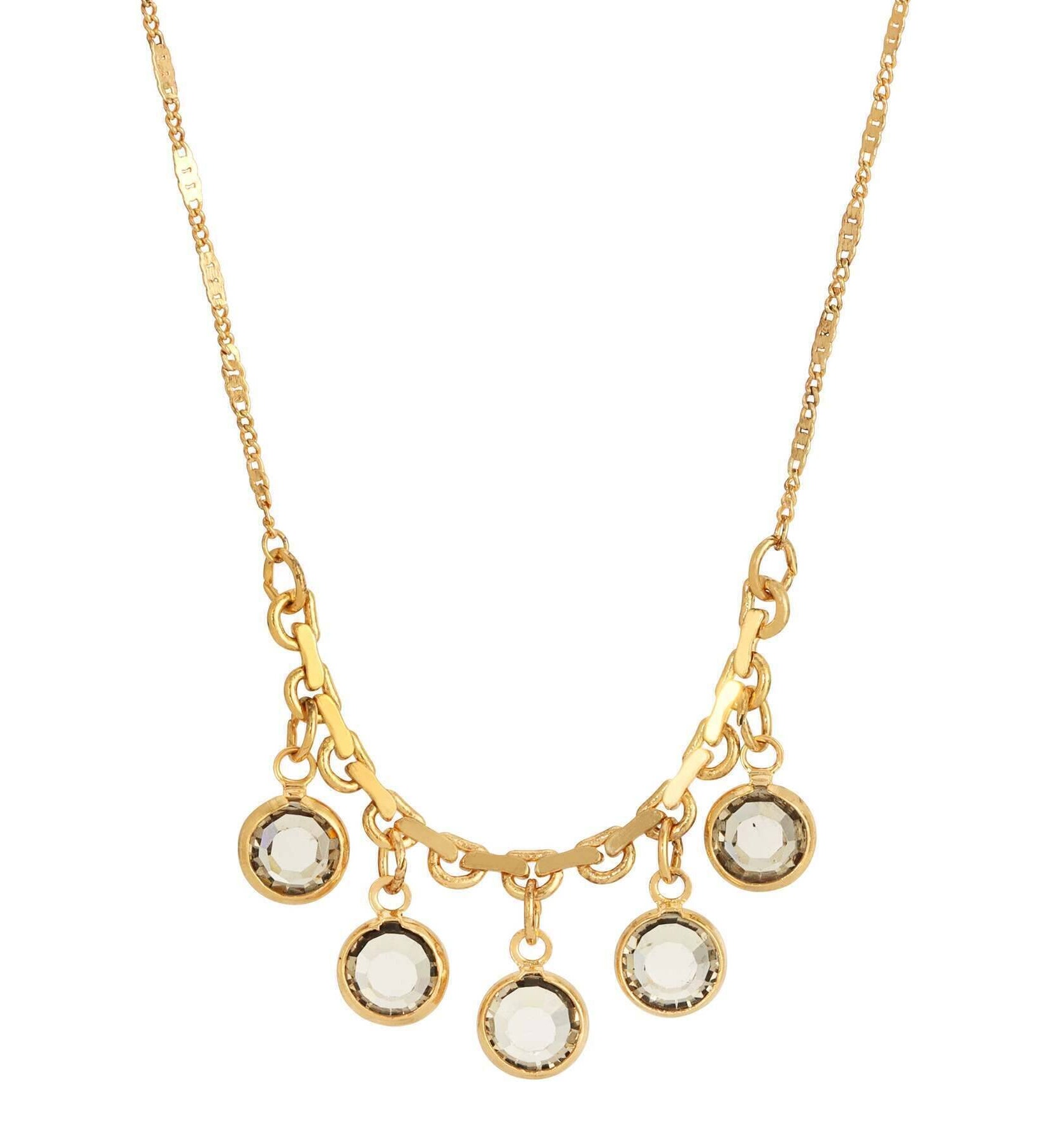 1928 Jewelry Austrian Channel Crystal Fancy Necklace 16"