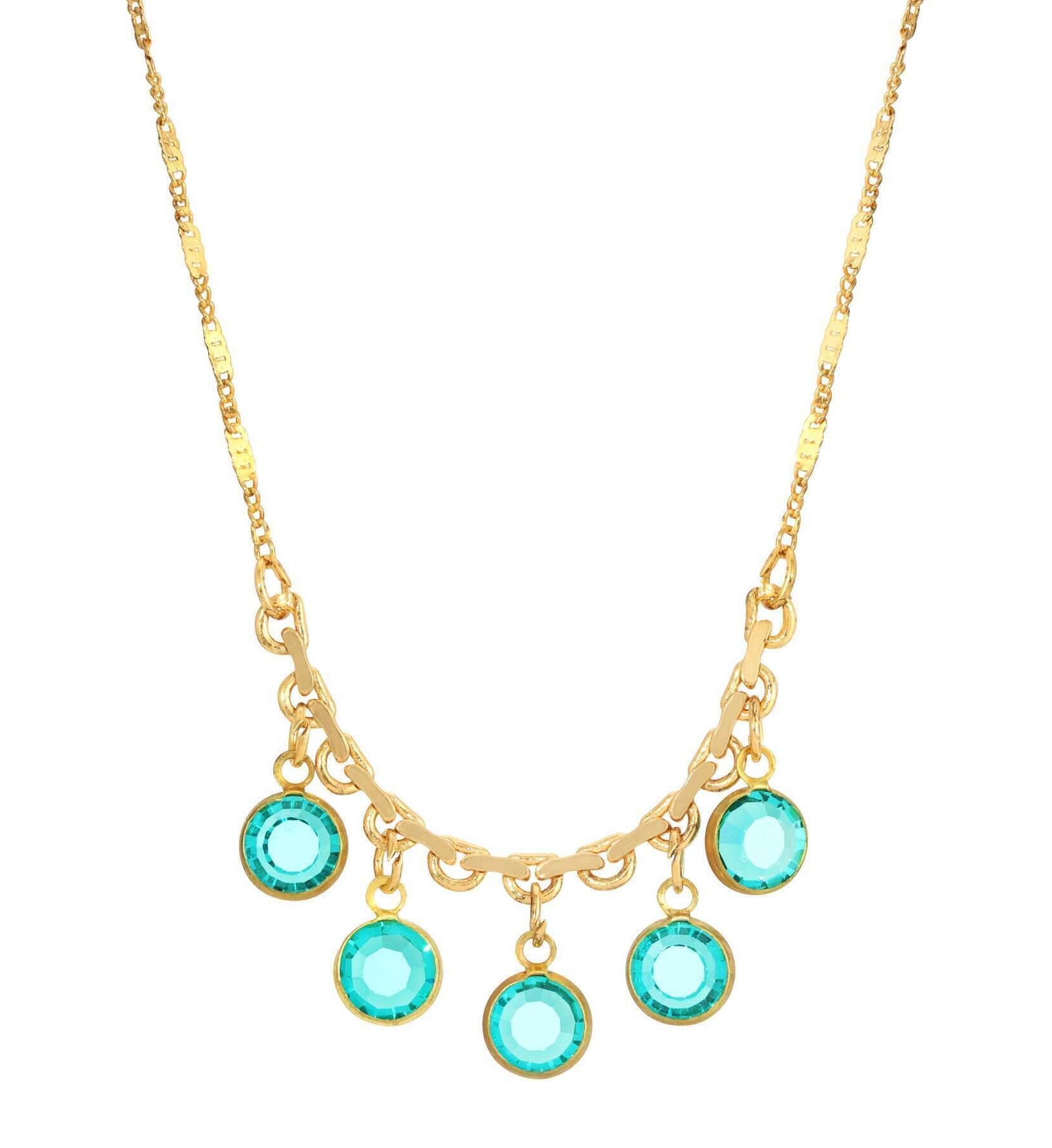 1928 Jewelry Austrian Channel Crystal Fancy Necklace 16"