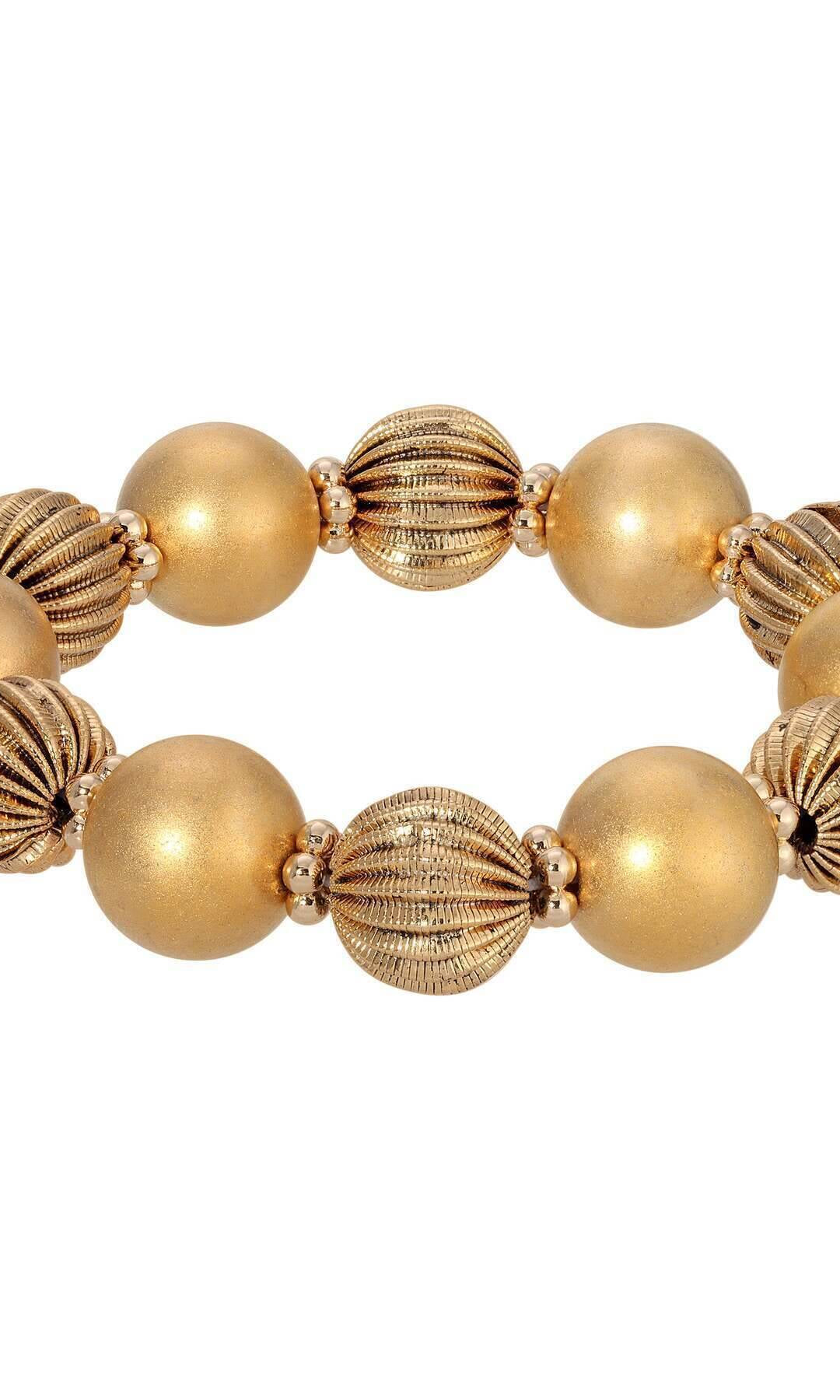 1928 Jewelry Golden Blossom Gold Beaded Stretch Bracelet