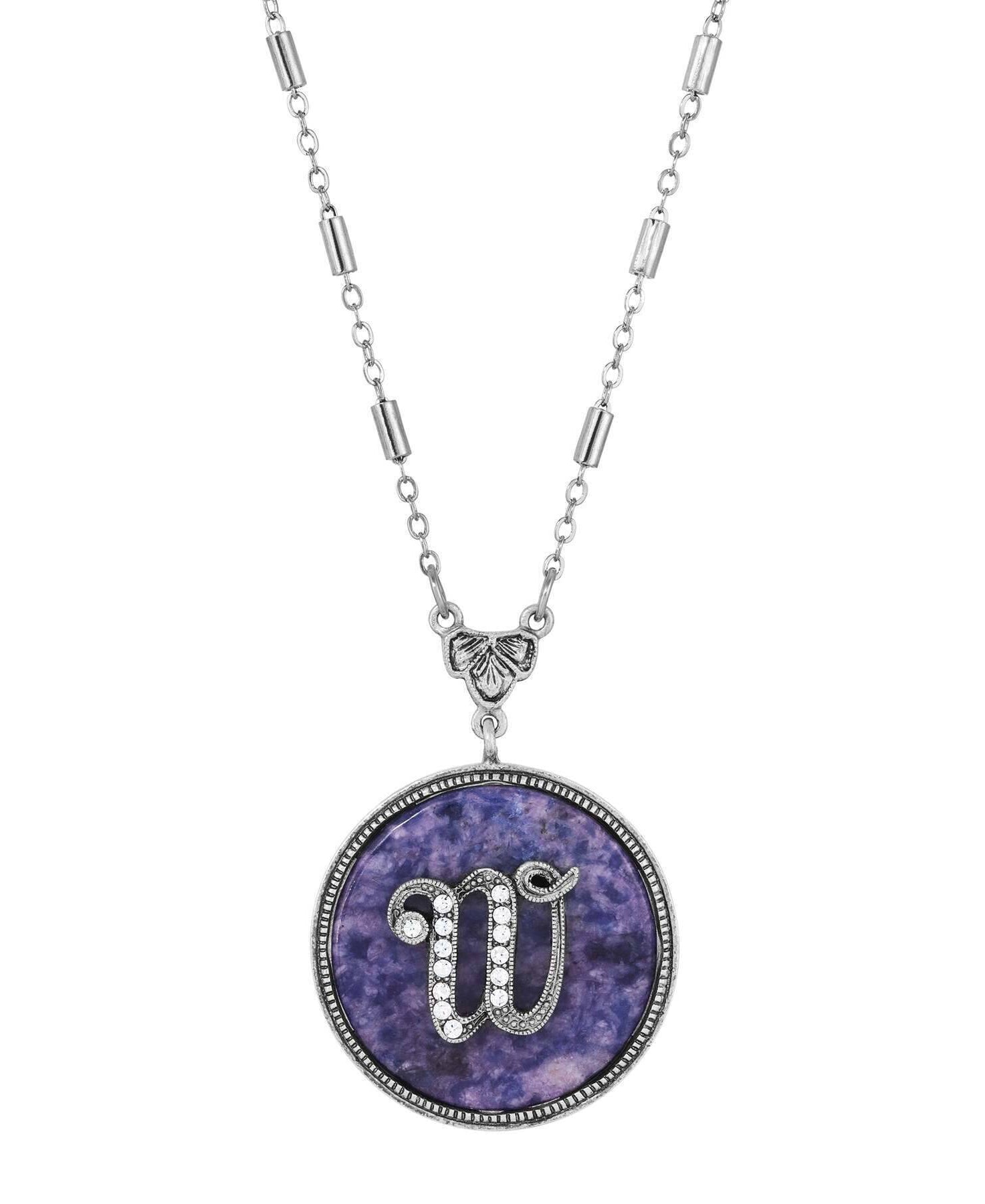 1928 Jewelry Blue Sodalite Gemstone Initial Necklace 18"L