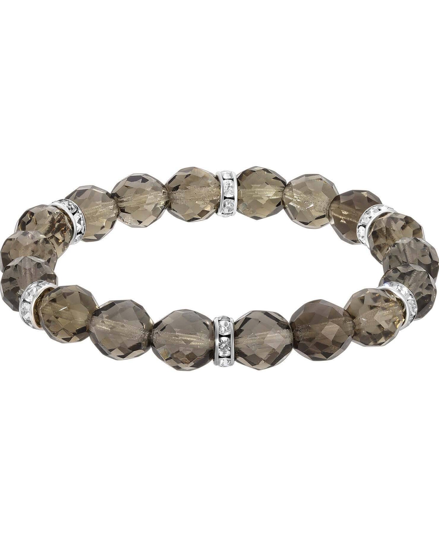 1928 Jewelry Classique Fire Polished Glass Beaded Stretch Bracelet