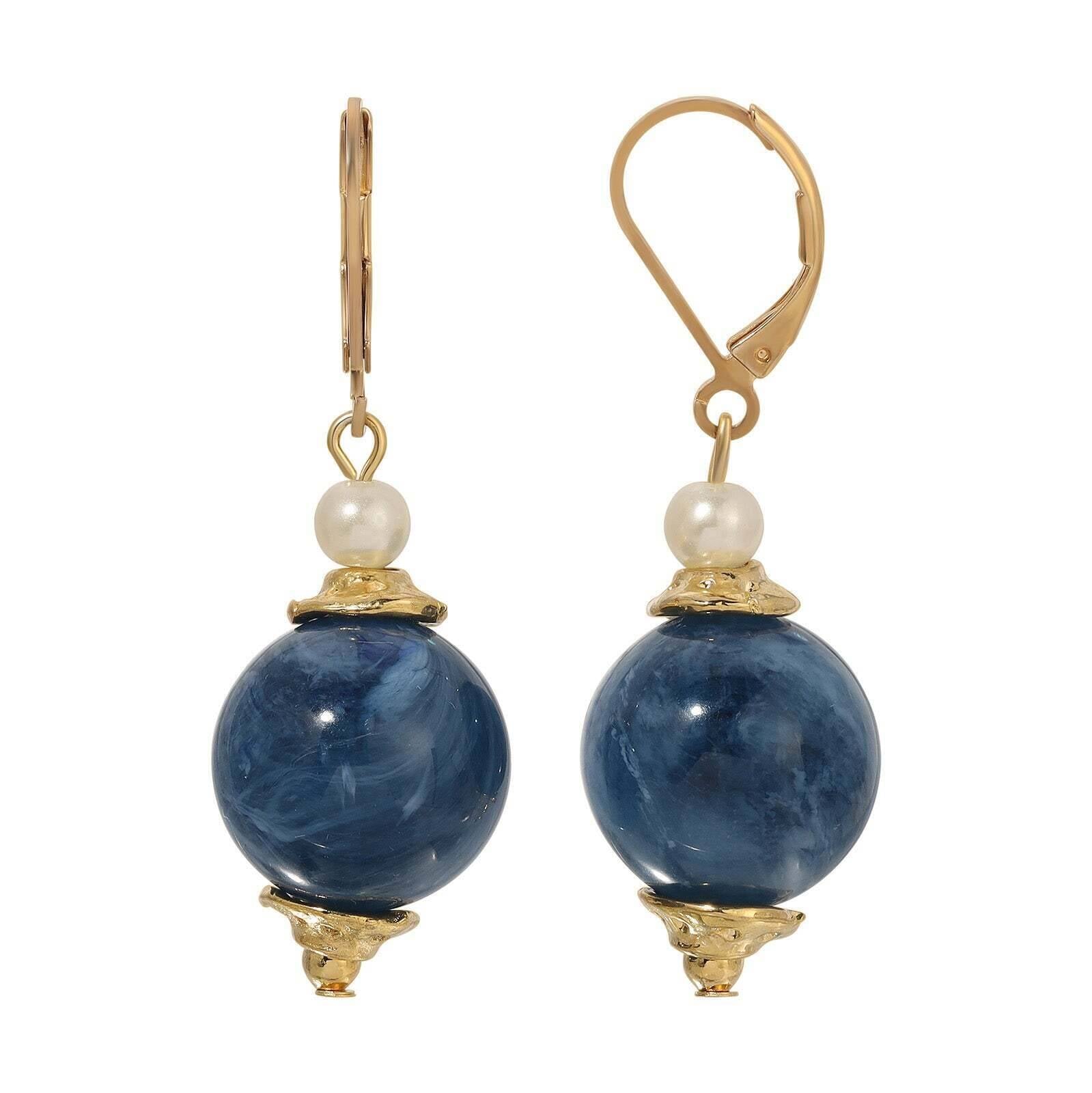 1928 Jewelry Alluring Bead and Faux Pearl Drop Earrings