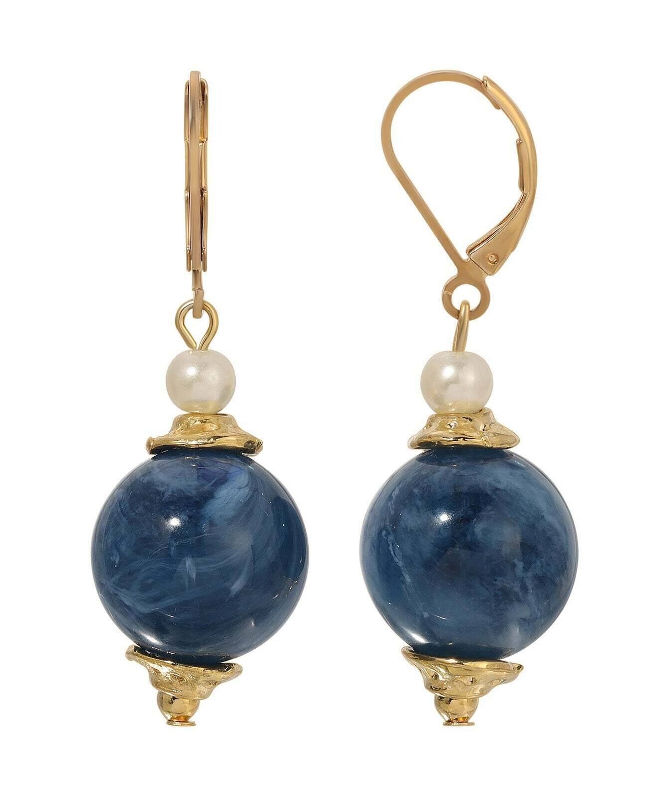 1928 Jewelry Alluring Bead and Faux Pearl Drop Earrings