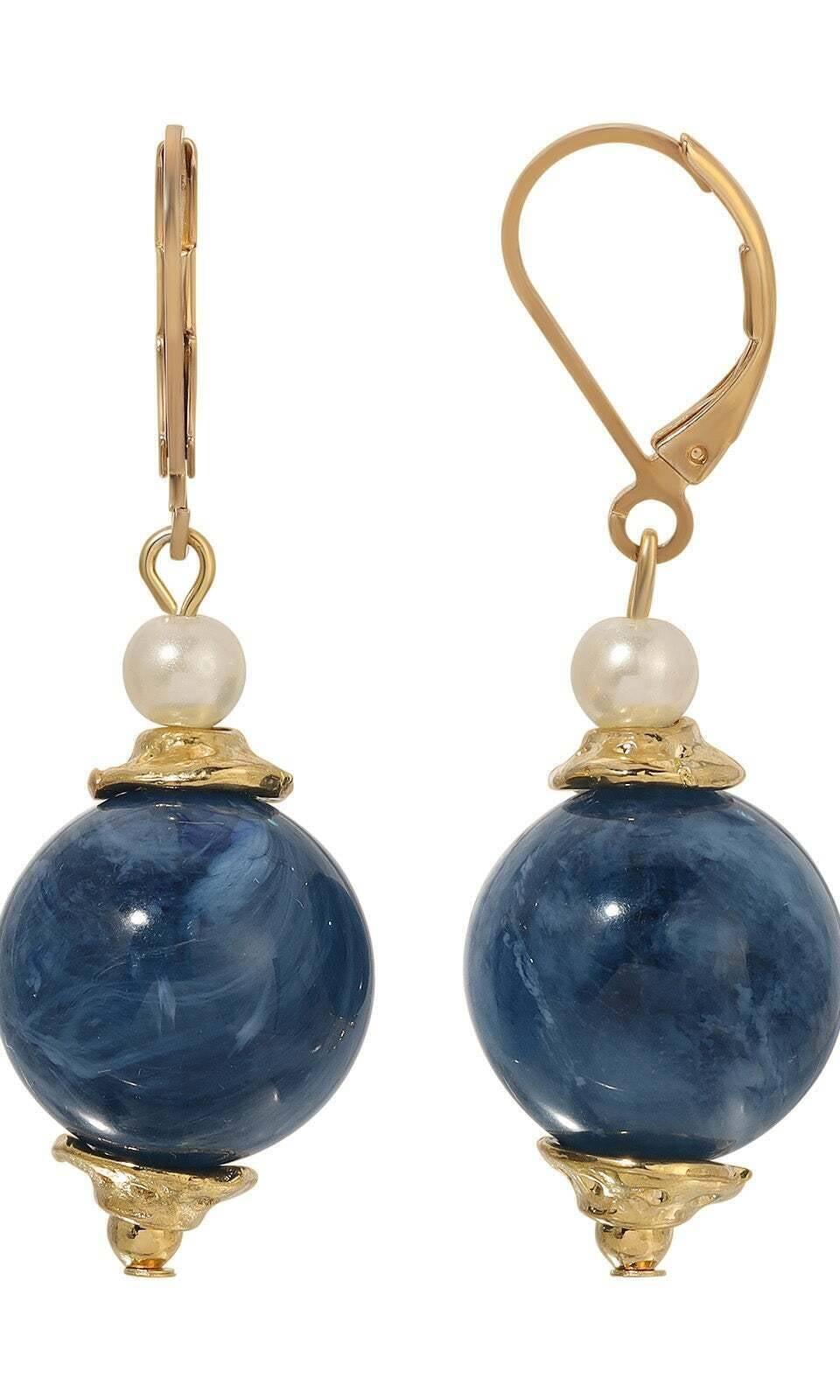1928 Jewelry Alluring Bead and Faux Pearl Drop Earrings