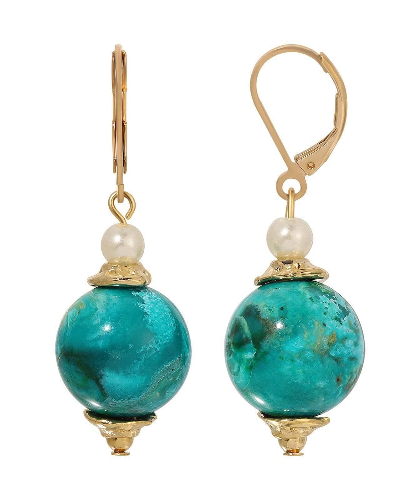 1928 Jewelry Alluring Bead and Faux Pearl Drop Earrings