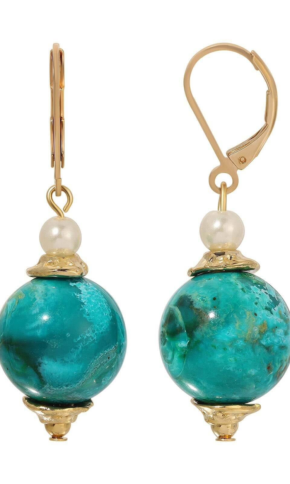 1928 Jewelry Alluring Bead and Faux Pearl Drop Earrings