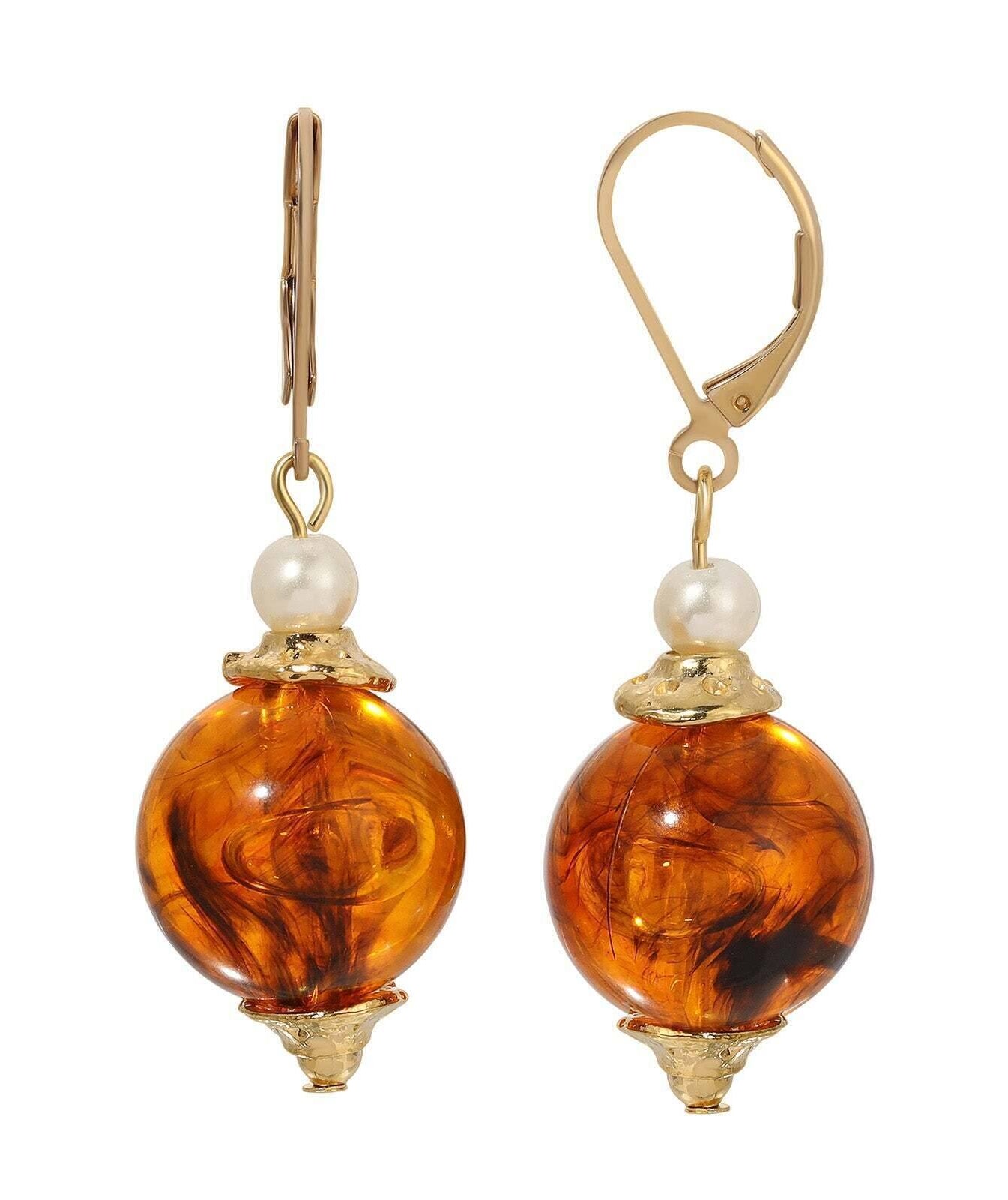 1928 Jewelry Alluring Bead and Faux Pearl Drop Earrings