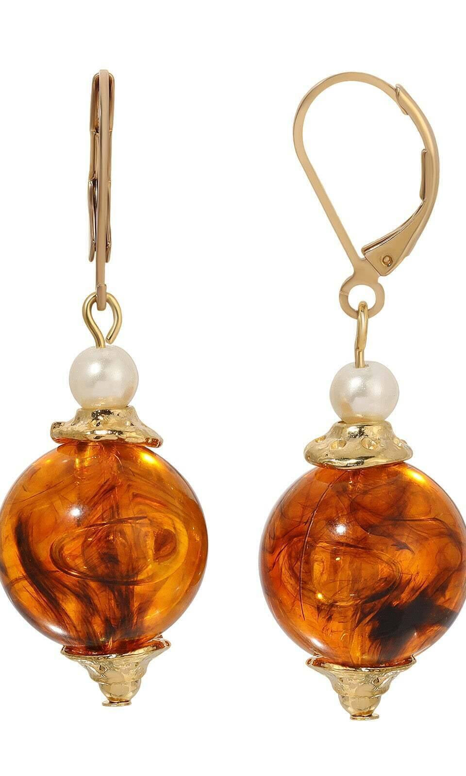 1928 Jewelry Alluring Bead and Faux Pearl Drop Earrings