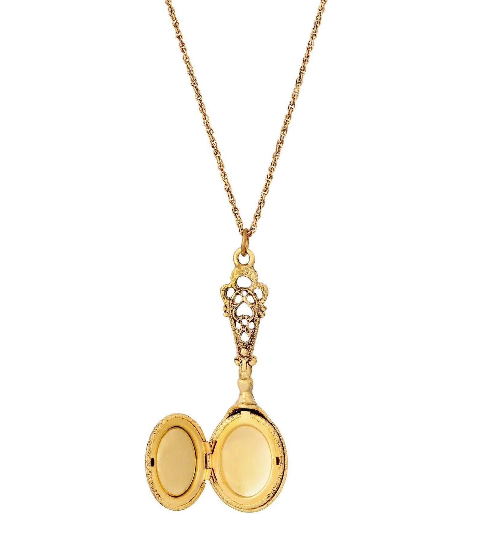 1928 Jewelry Pink Desert Rose Locket Necklace 28"