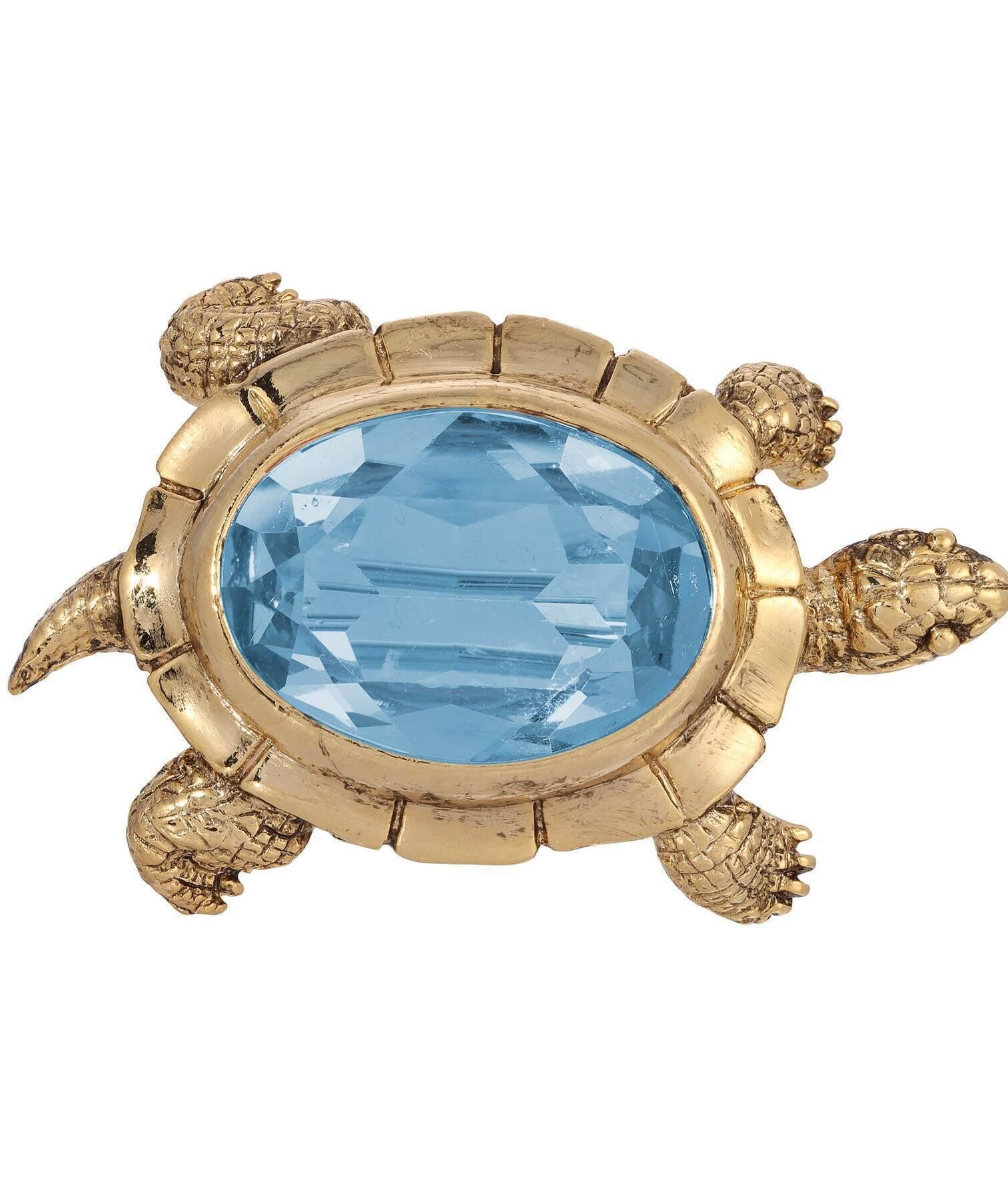 1928 Jewelry Galapagos Tortoise Austrian Crystal Pin