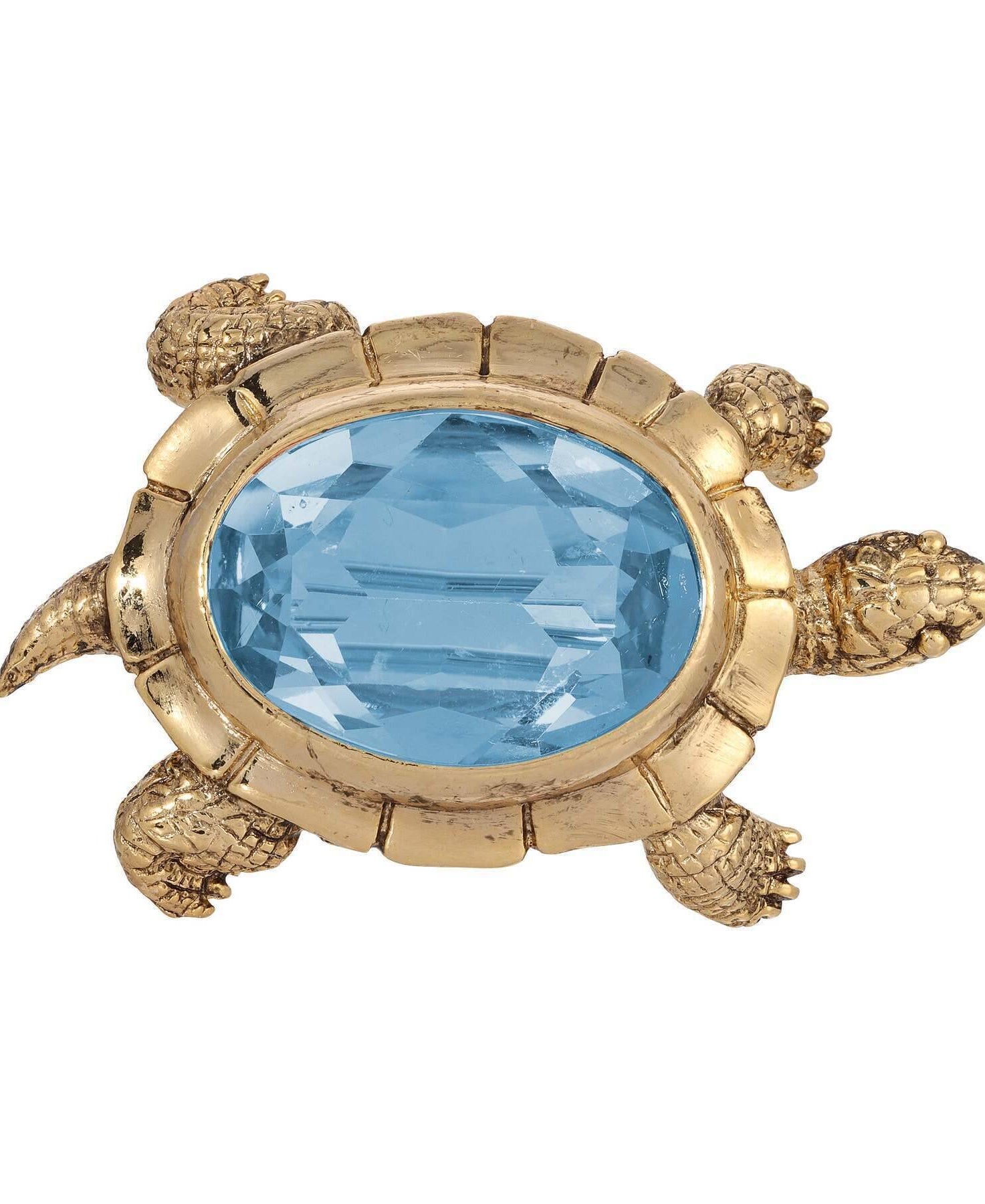 1928 Jewelry Galapagos Tortoise Austrian Crystal Pin