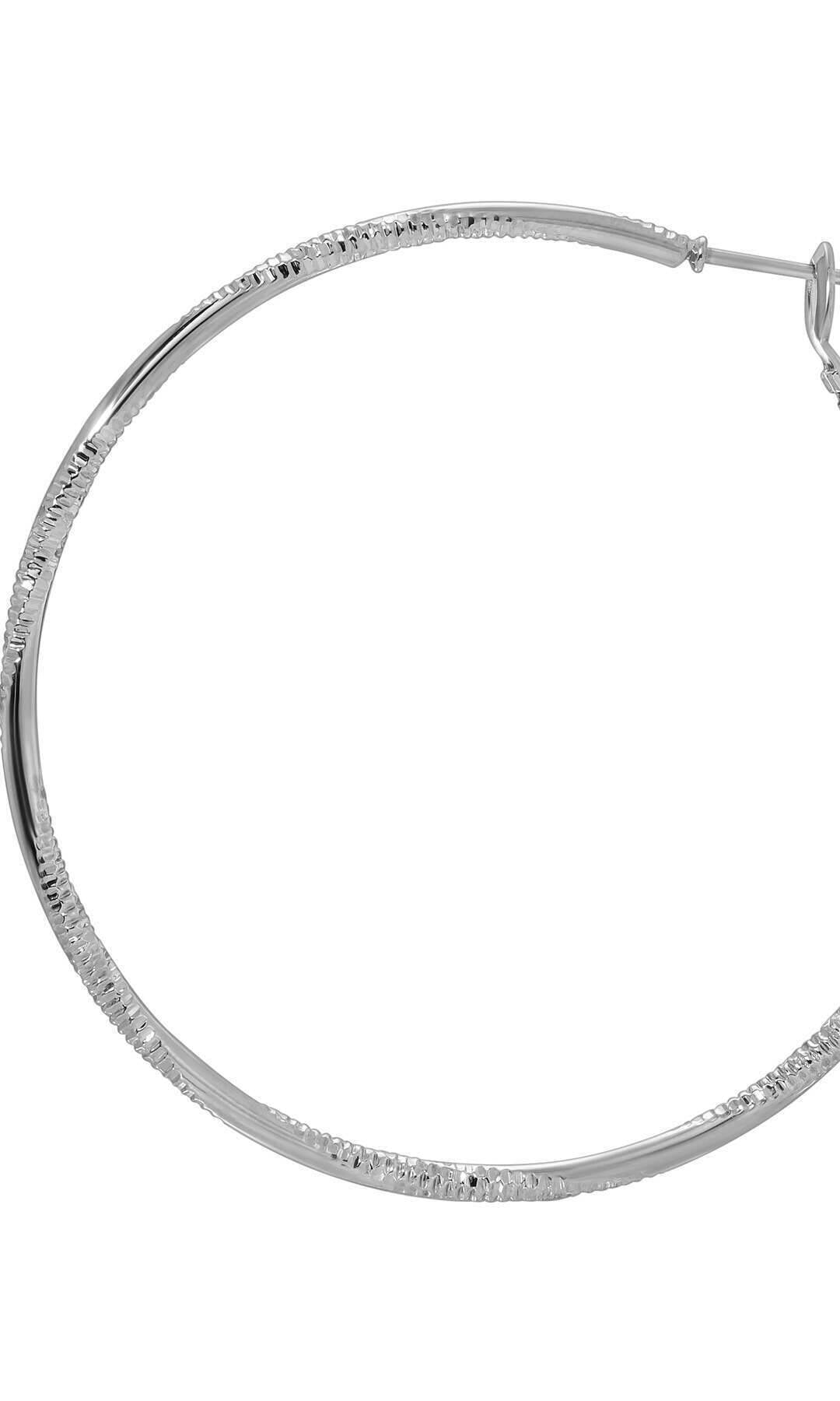 1928 Jewelry Polished & Textured Hinged Hoop Earrings